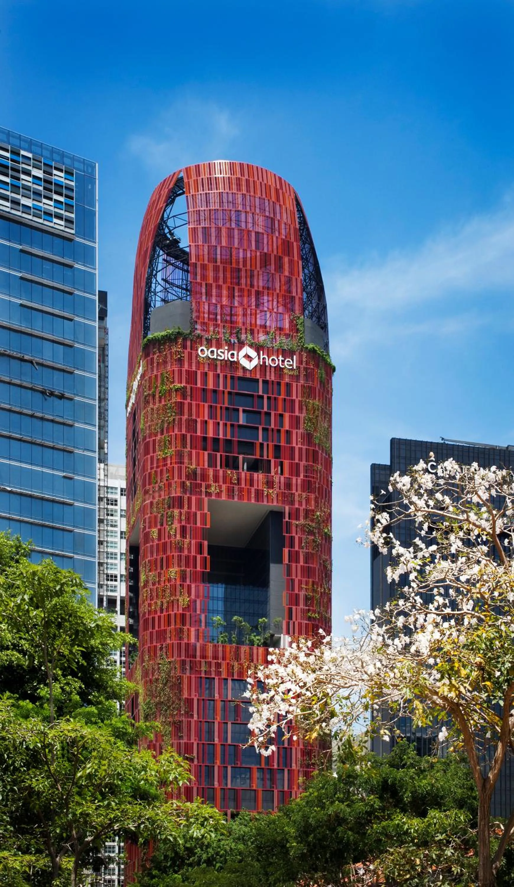 Facade/entrance in Oasia Hotel Downtown, Singapore by Far East Hospitality