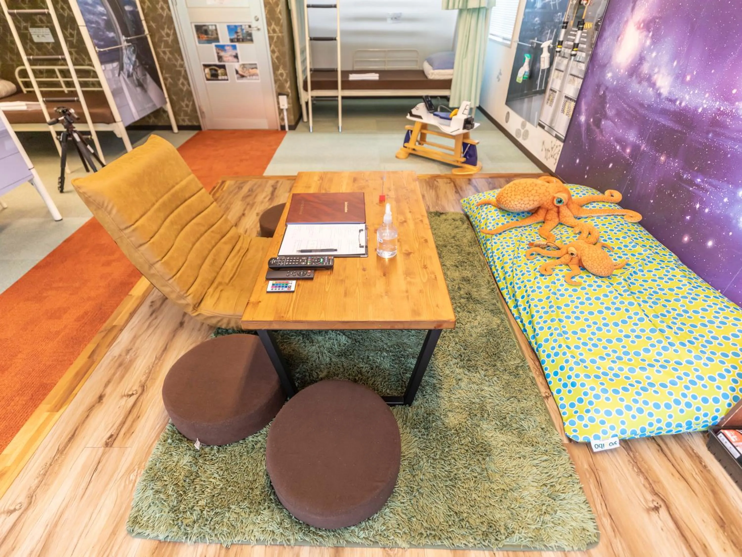 Seating area, Bed in Omotenashi Hostel Miyajima