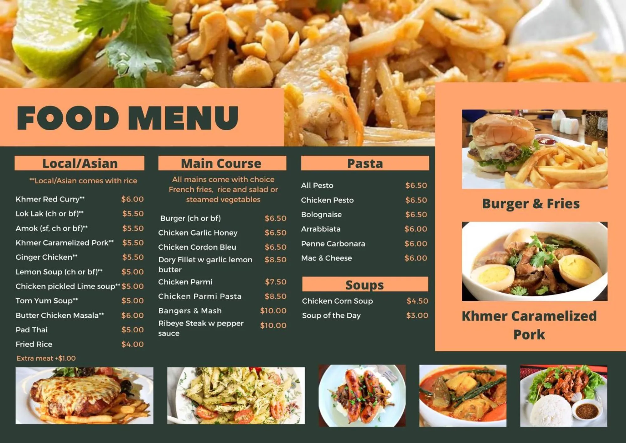 Restaurant/places to eat in La Belle Residence