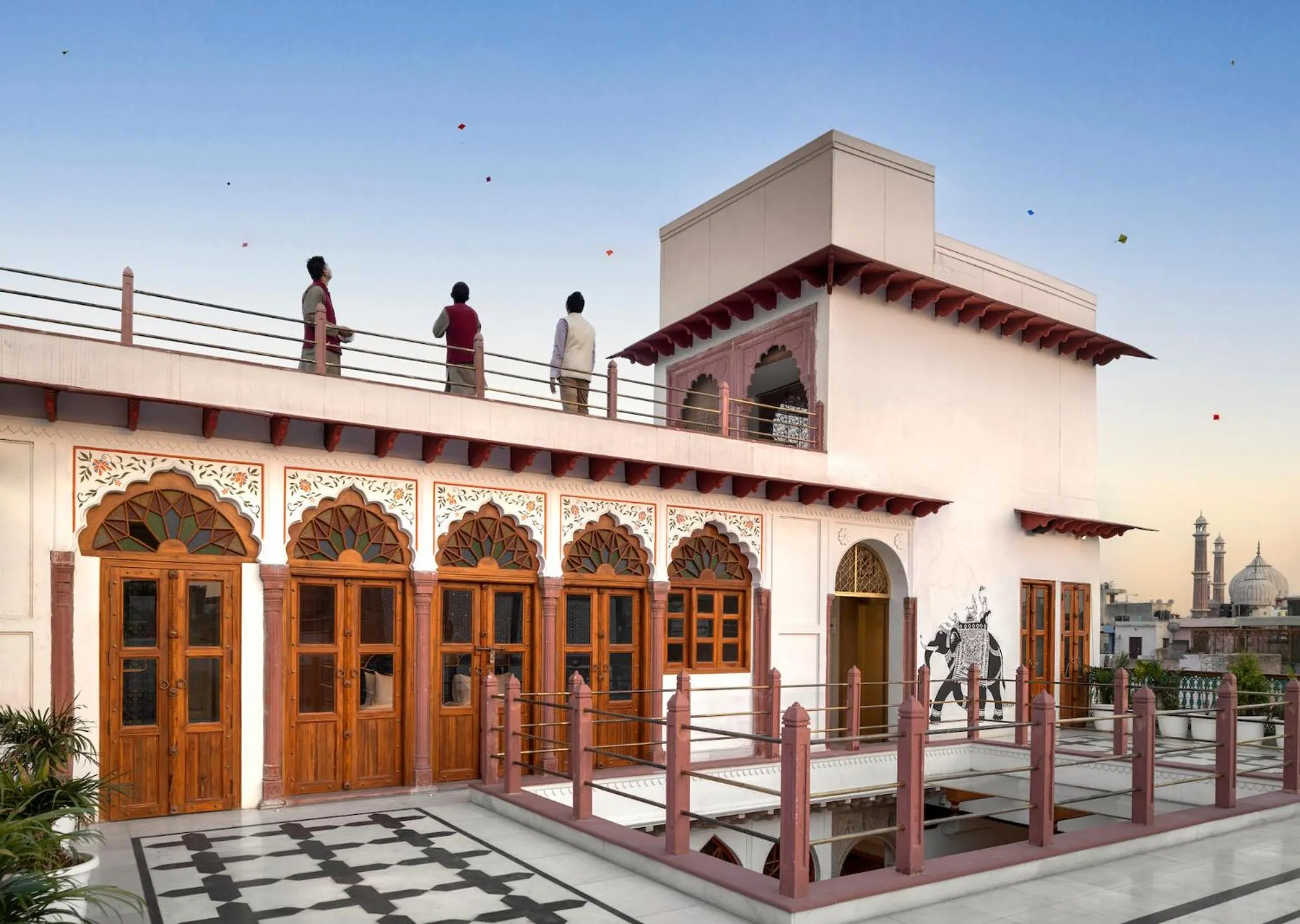 Balcony/Terrace in Haveli Dharampura & Golden Haveli- UNESCO awarded Boutique Heritage Hotel
