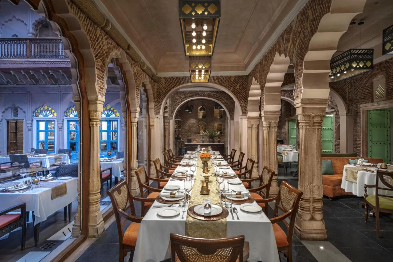 Seating area in Haveli Dharampura & Golden Haveli- UNESCO awarded Boutique Heritage Hotel