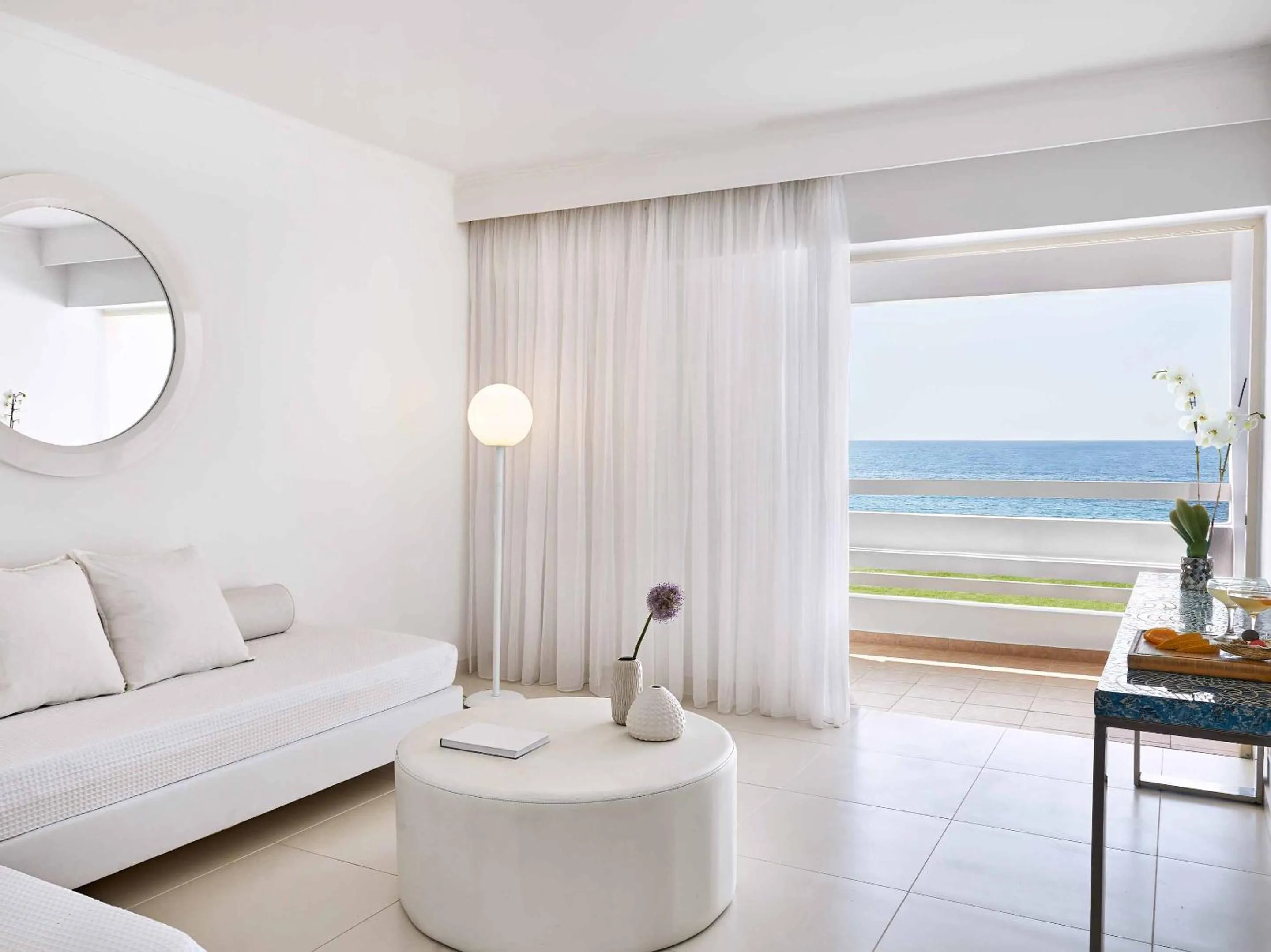 Living room, Bed in Grecotel LUXME White