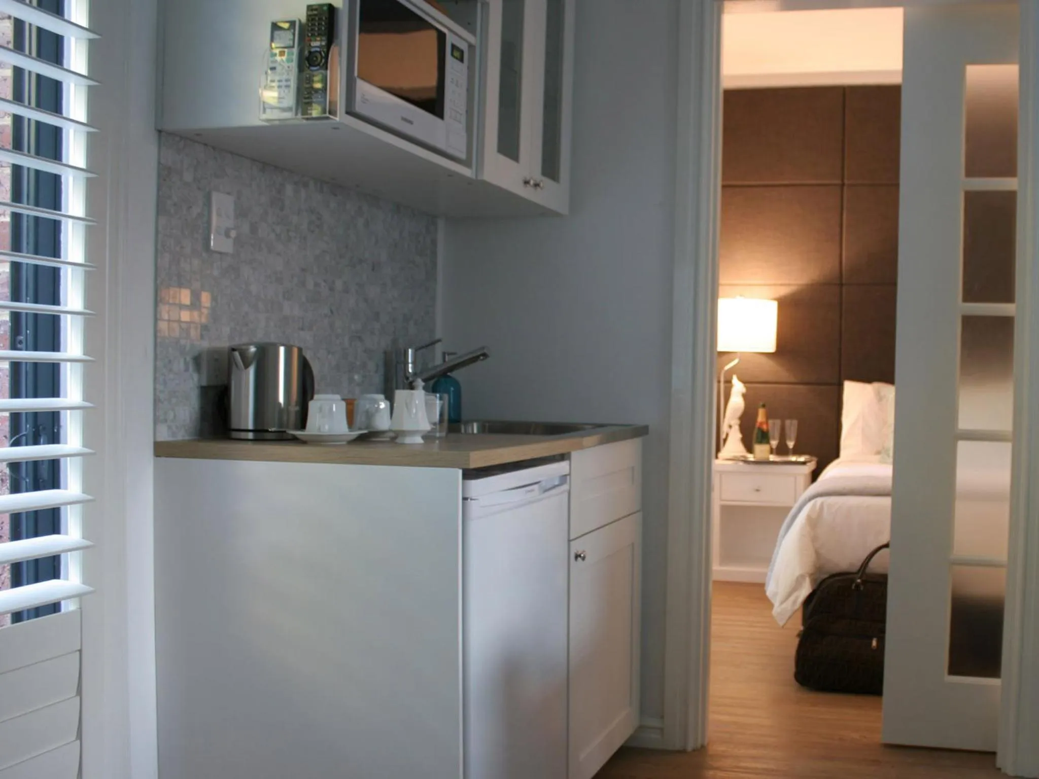 Kitchen or kitchenette, Bed in Haven on the Park