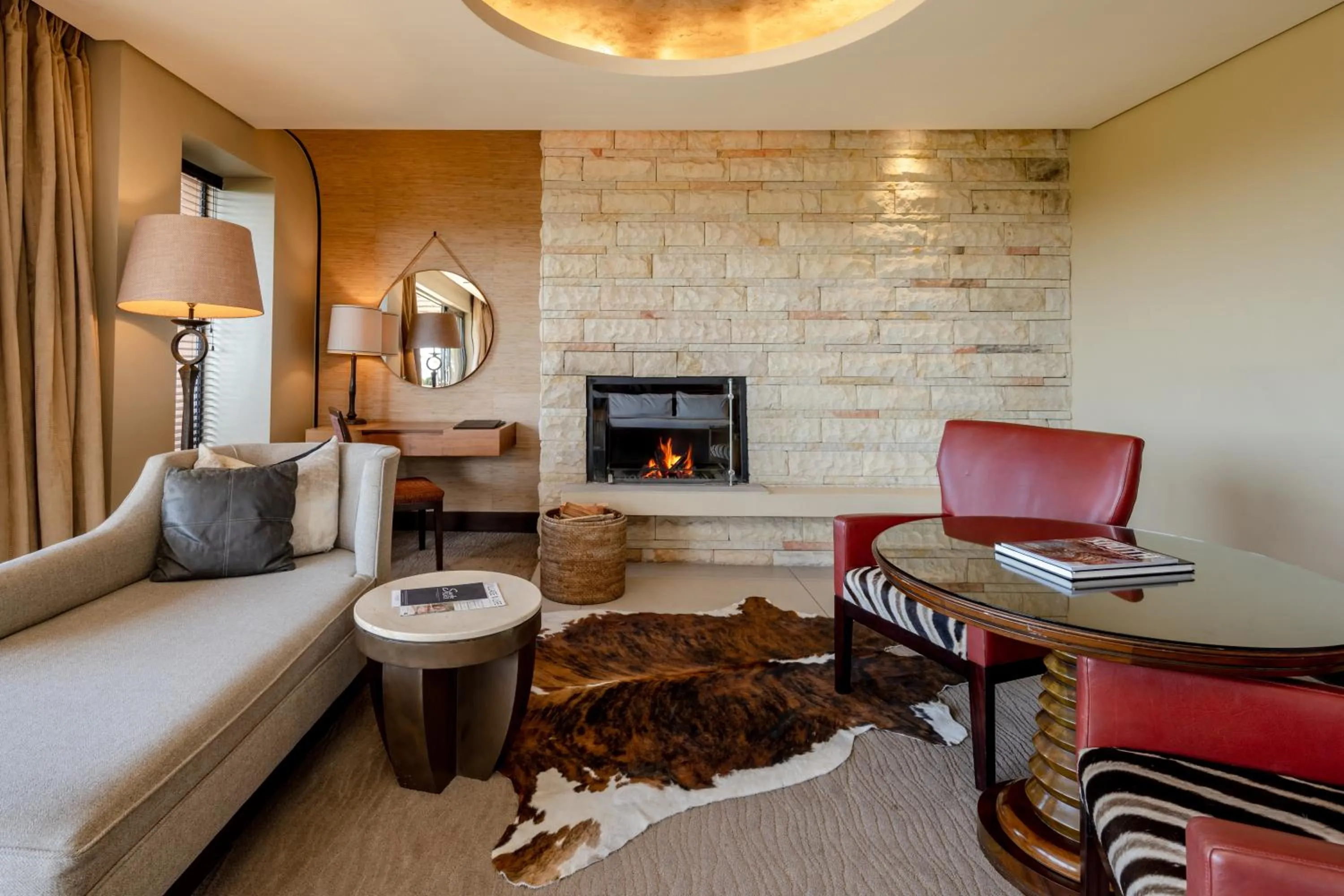 fireplace in Pezula Nature Retreat