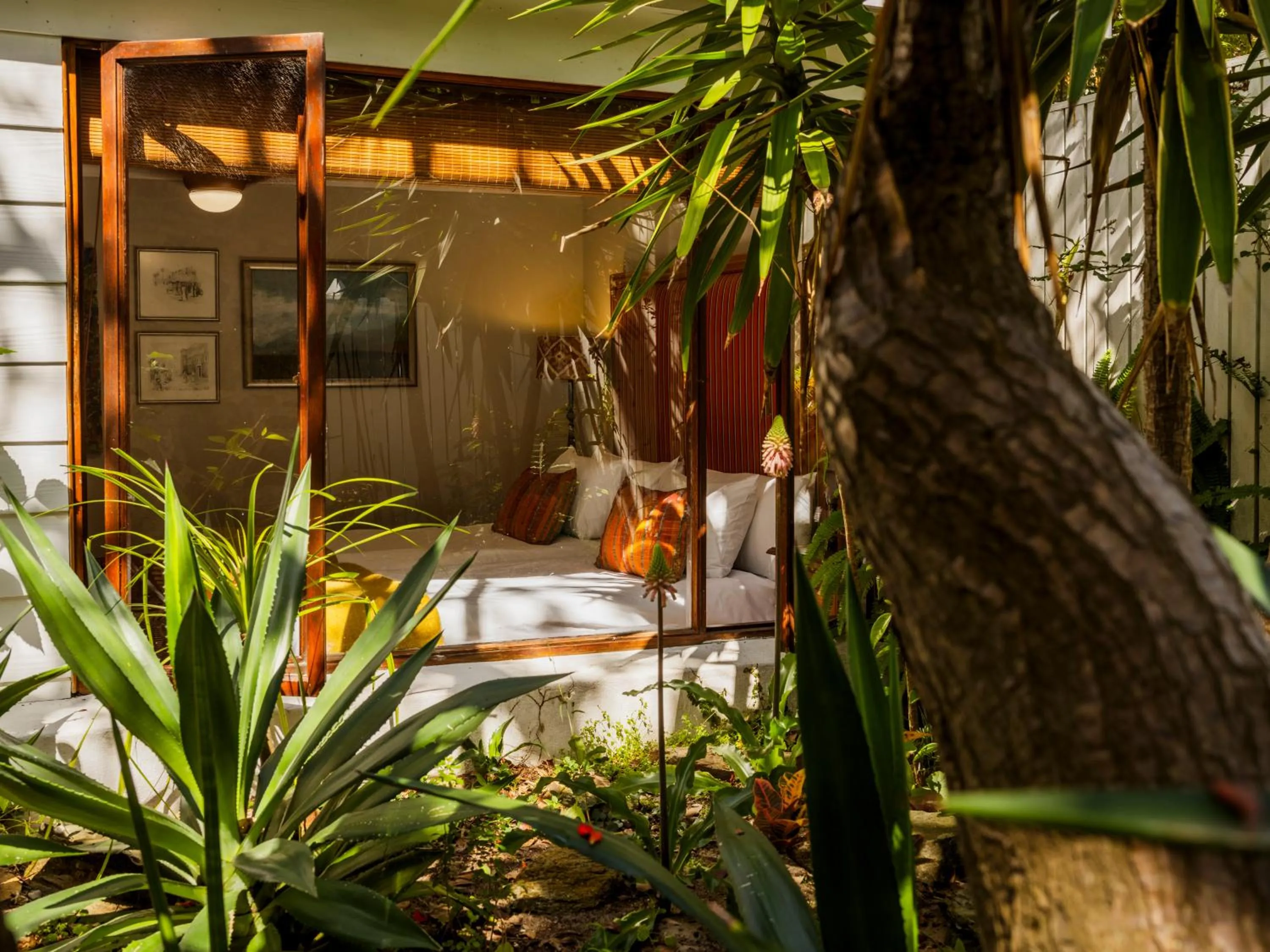 Garden view in Moontide Riverside Lodge