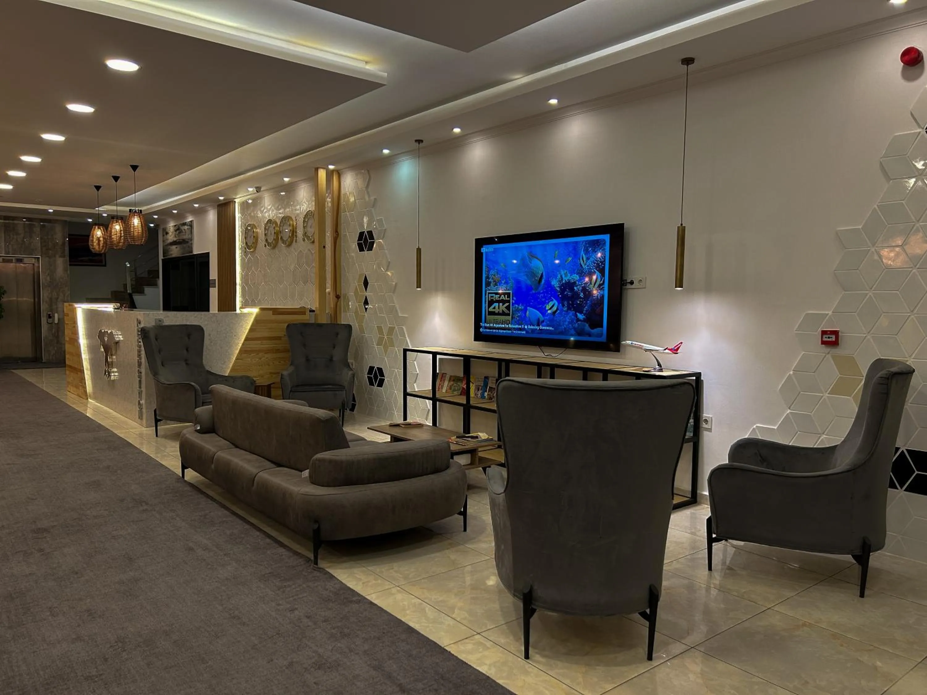 Communal lounge/ TV room in Gulluk Life Hotel