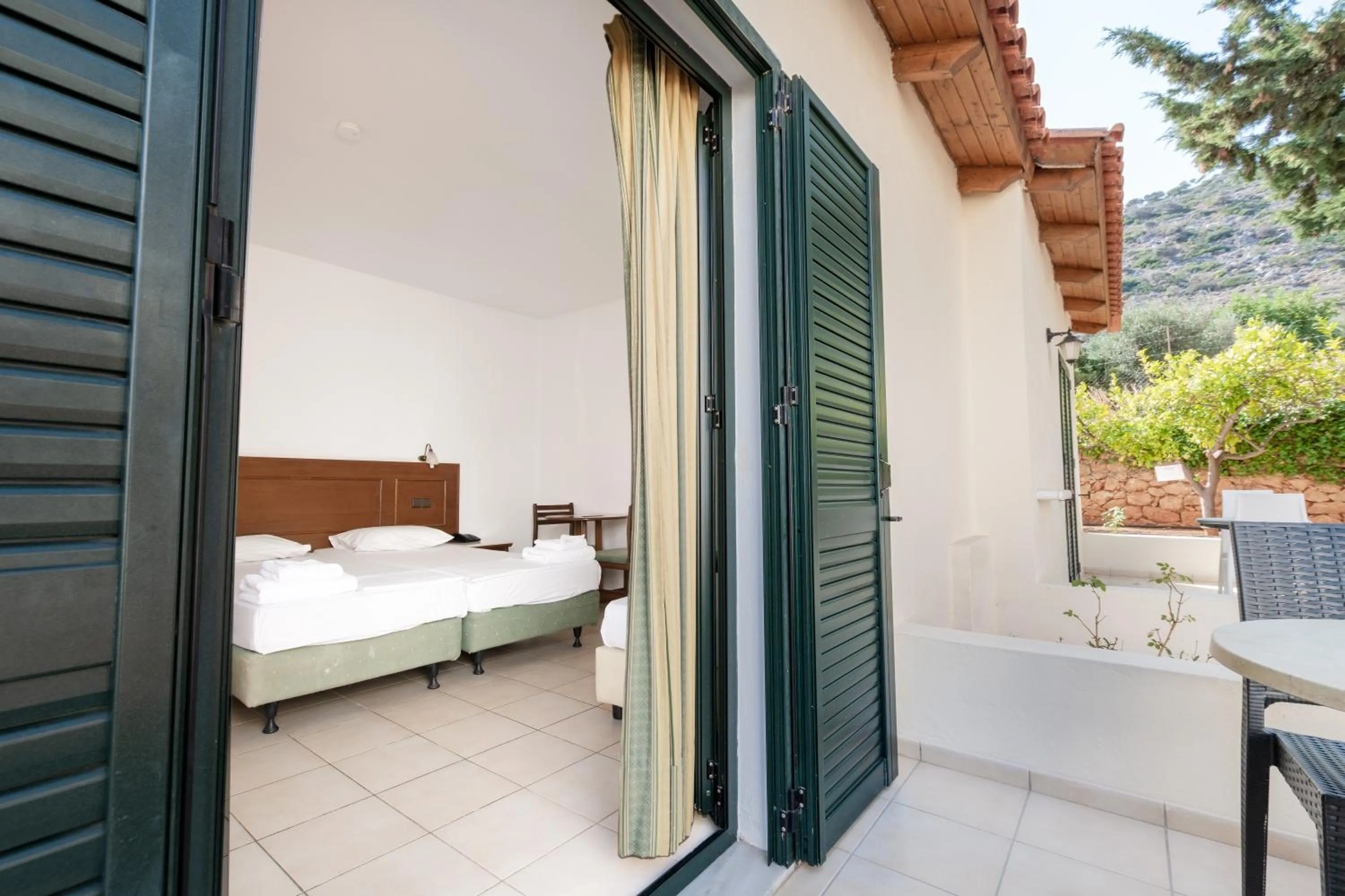 Balcony/Terrace, Bed in Anastasia Hotel Stalis