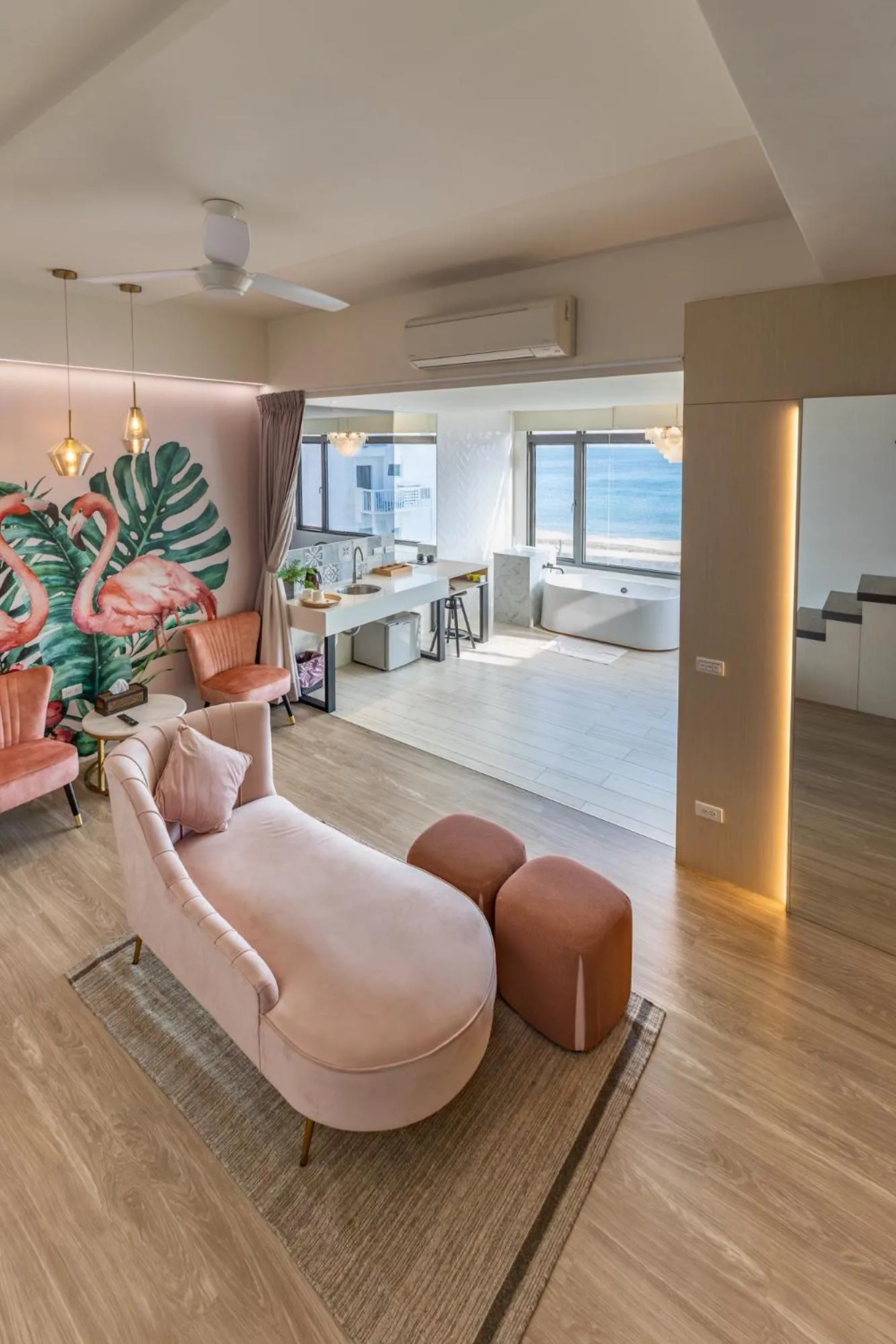 Living room, Bed in Beachcastle & Sea View Villa