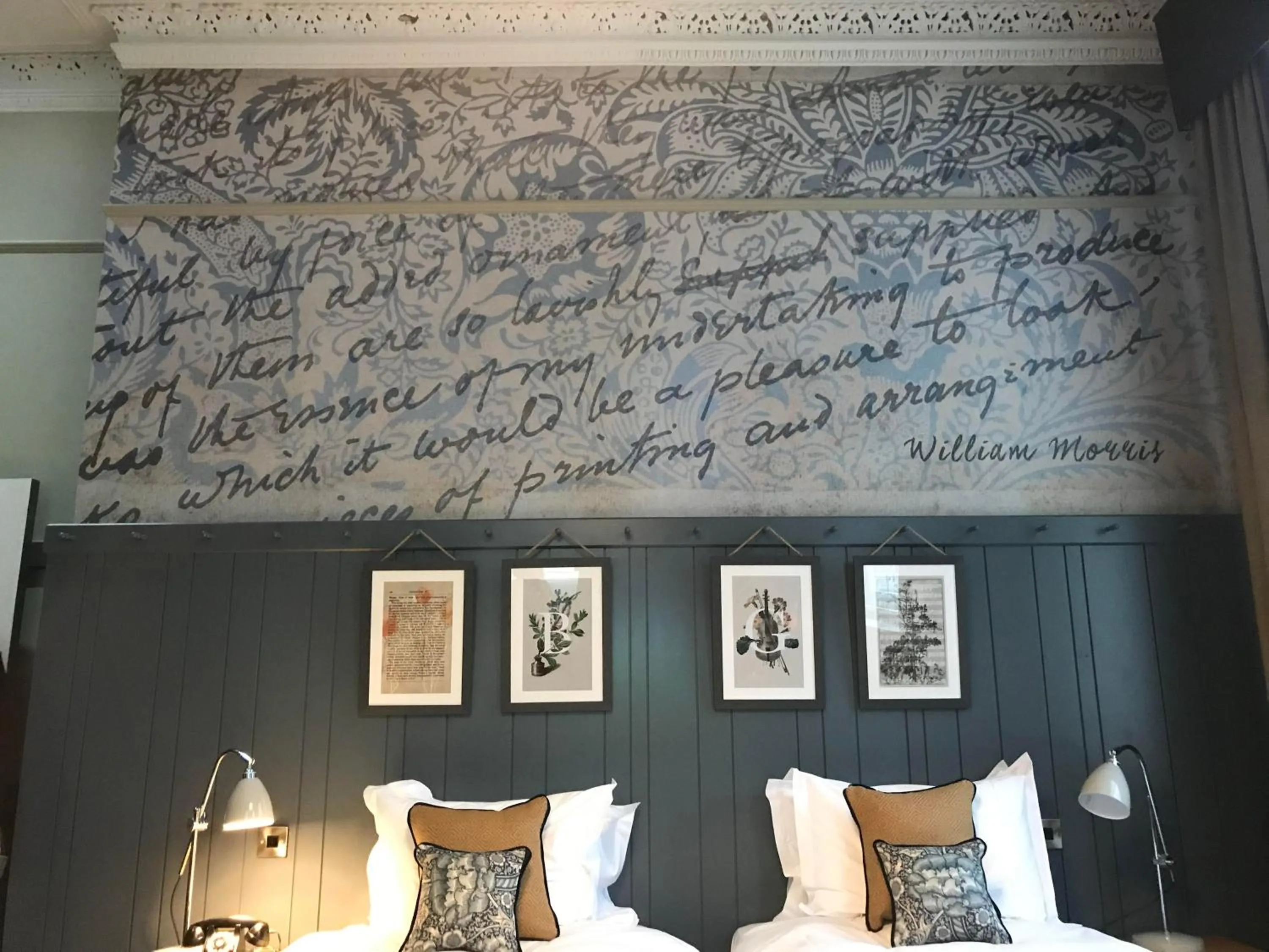 Decorative detail, Bed in The Brook Green Hotel