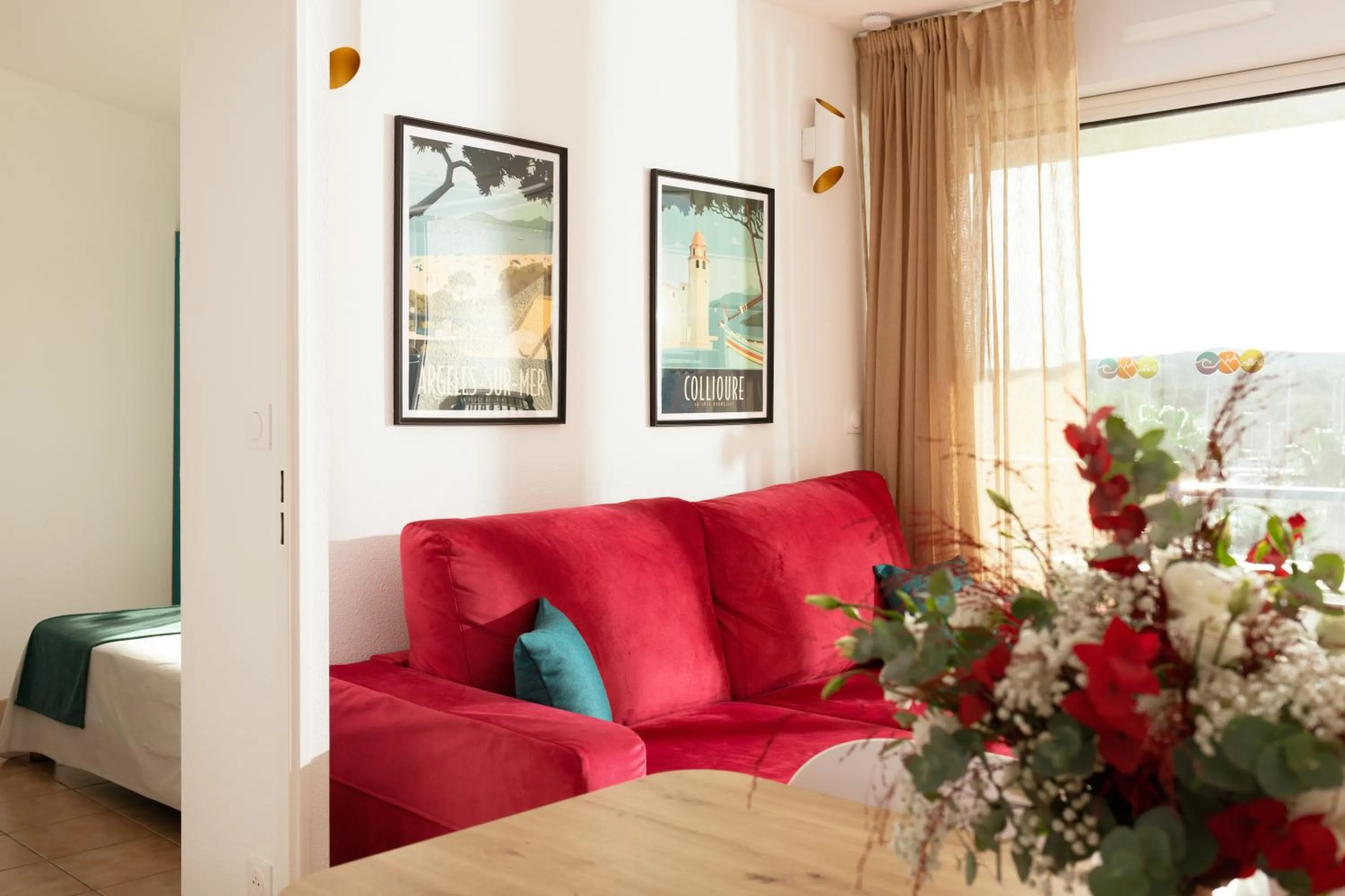 Balcony/Terrace, Bed in Résidence Mer & Golf Port Argelès