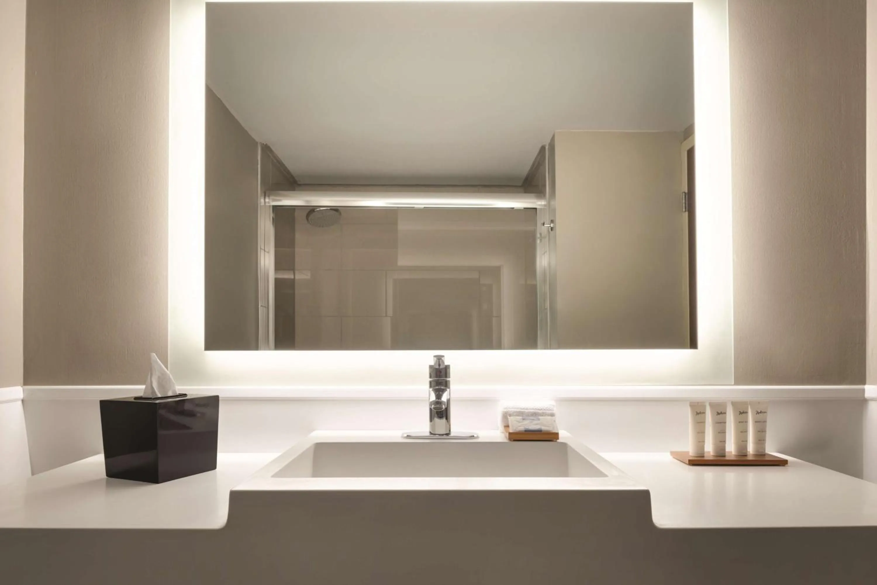 Bathroom in Wyndham Garden Conference Center Champaign - Urbana