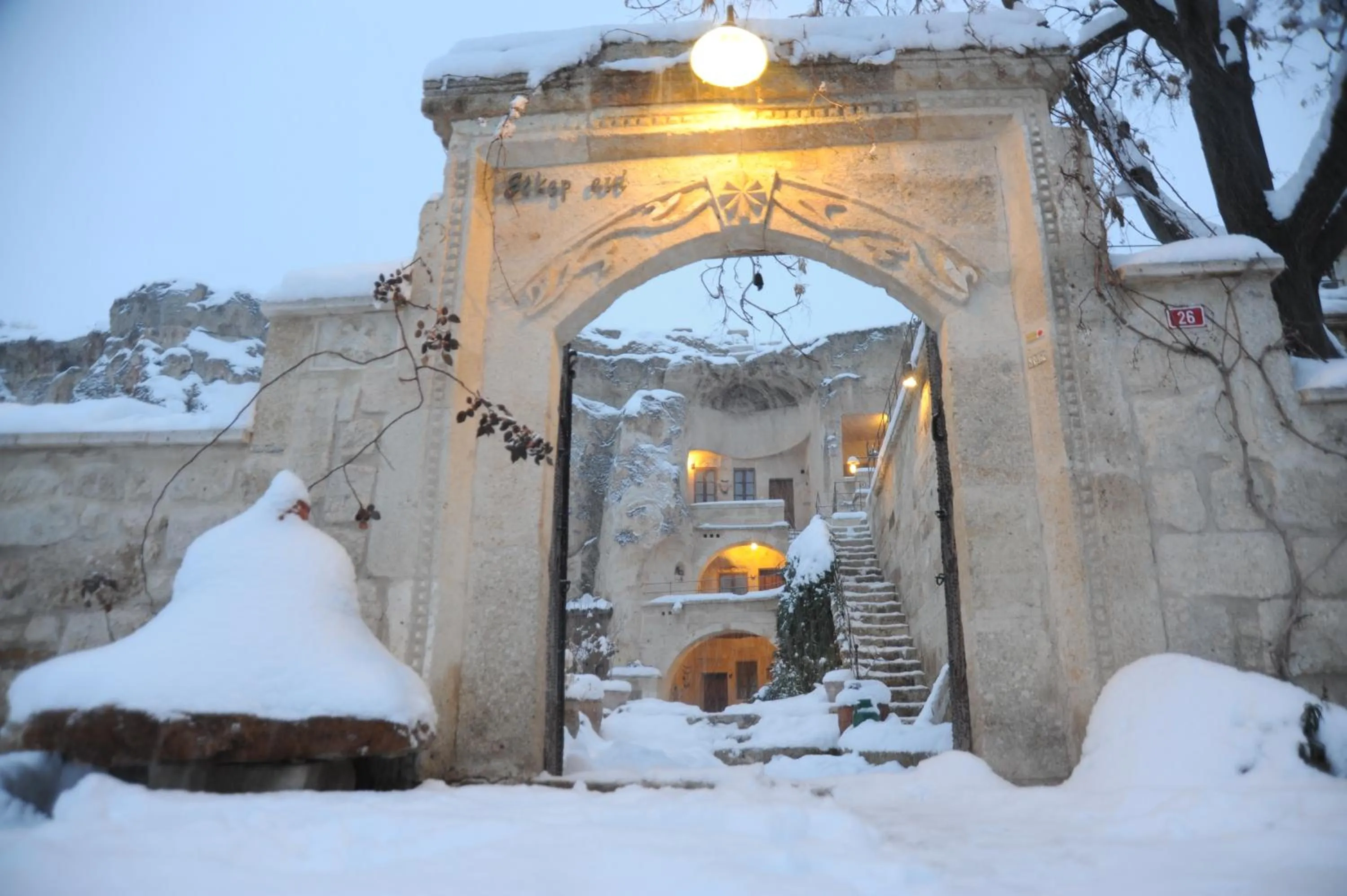 Winter in Elkep Evi Cave Hotel