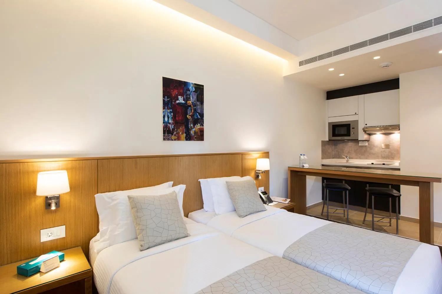 Kitchen or kitchenette, Bed in Citea Apart Hotel