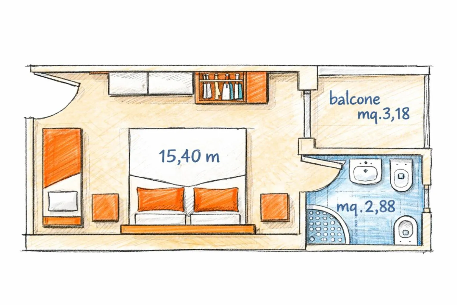 Bed in Hotel Admiral