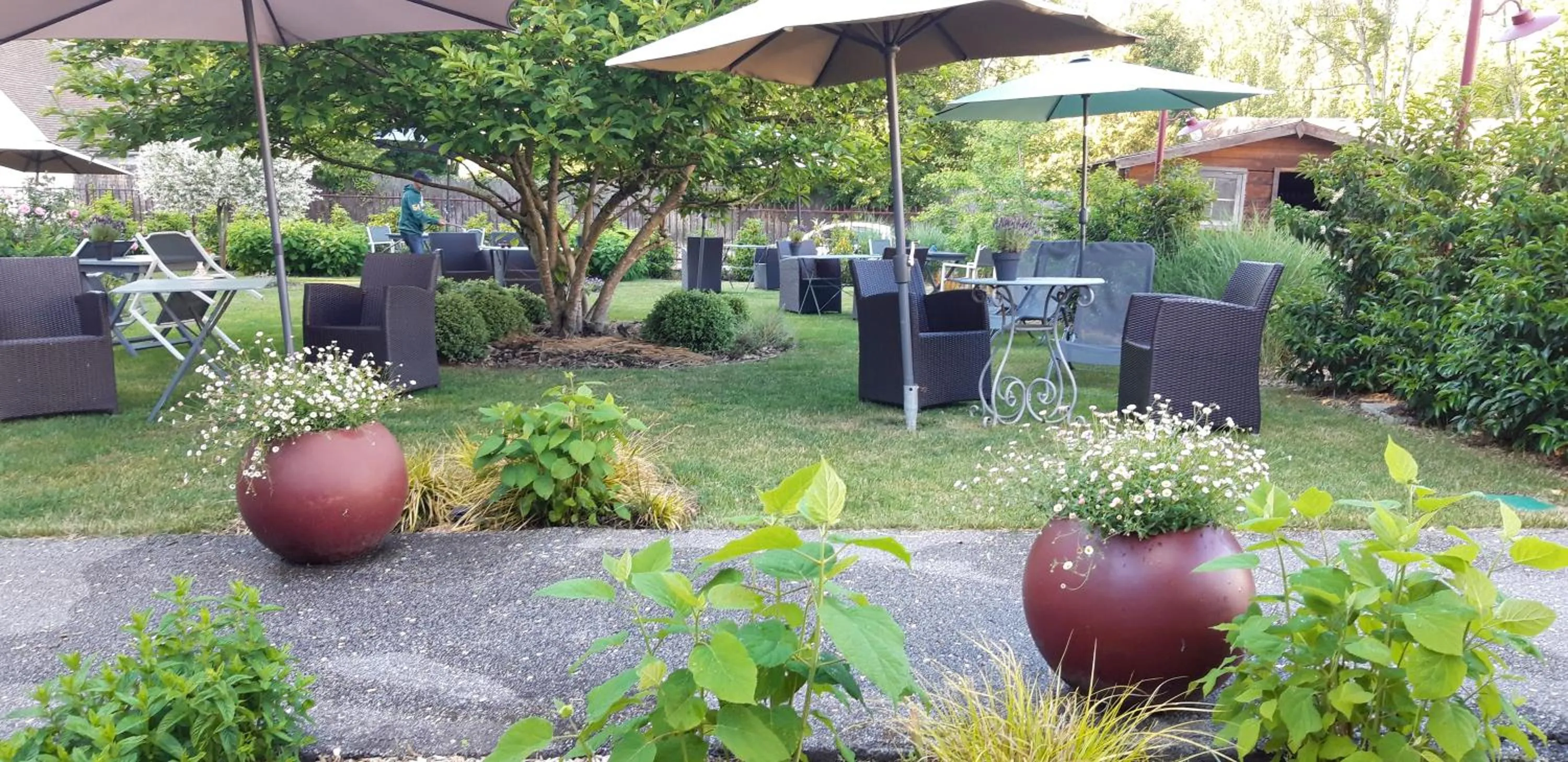 Garden in Logis Hôtel De La Chapelle
