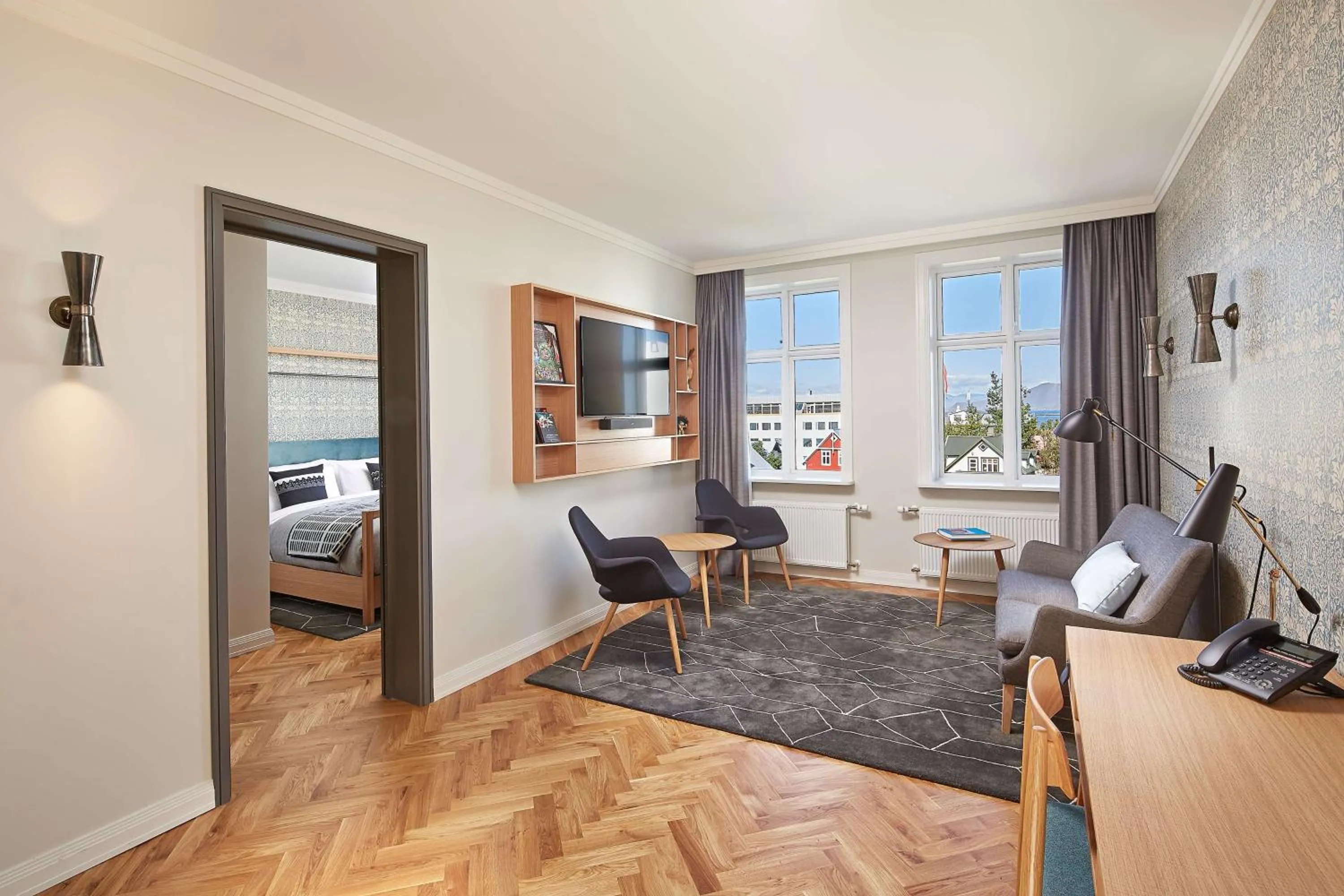 Bedroom, Bed in Canopy by Hilton Reykjavik City Centre