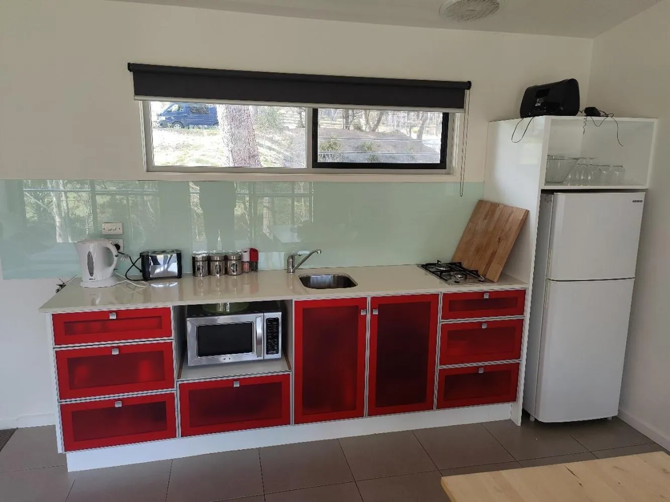 Kitchen or kitchenette in Craggy Peaks Wilderness Cabins