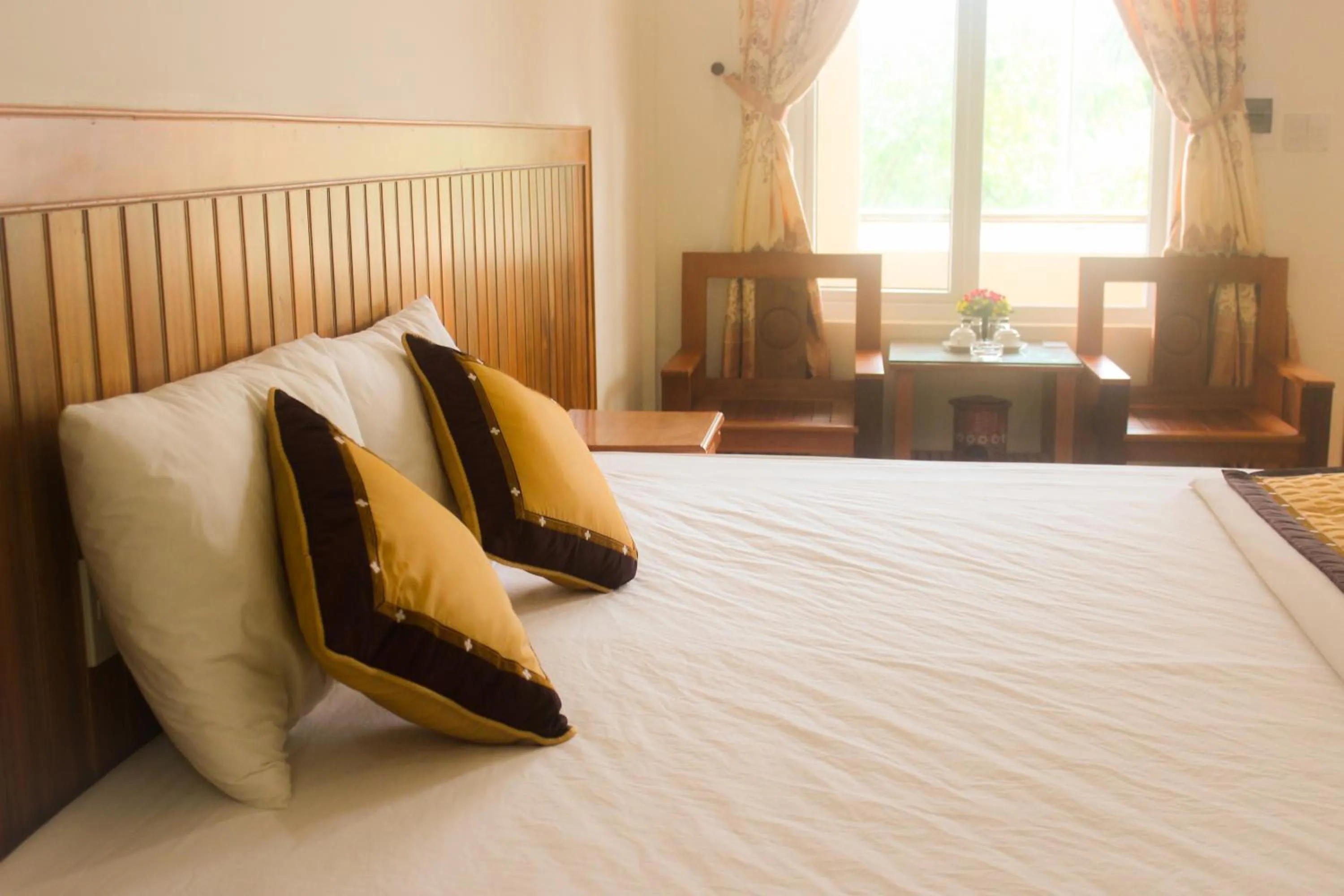 Decorative detail, Bed in Hoa Binh Hotel