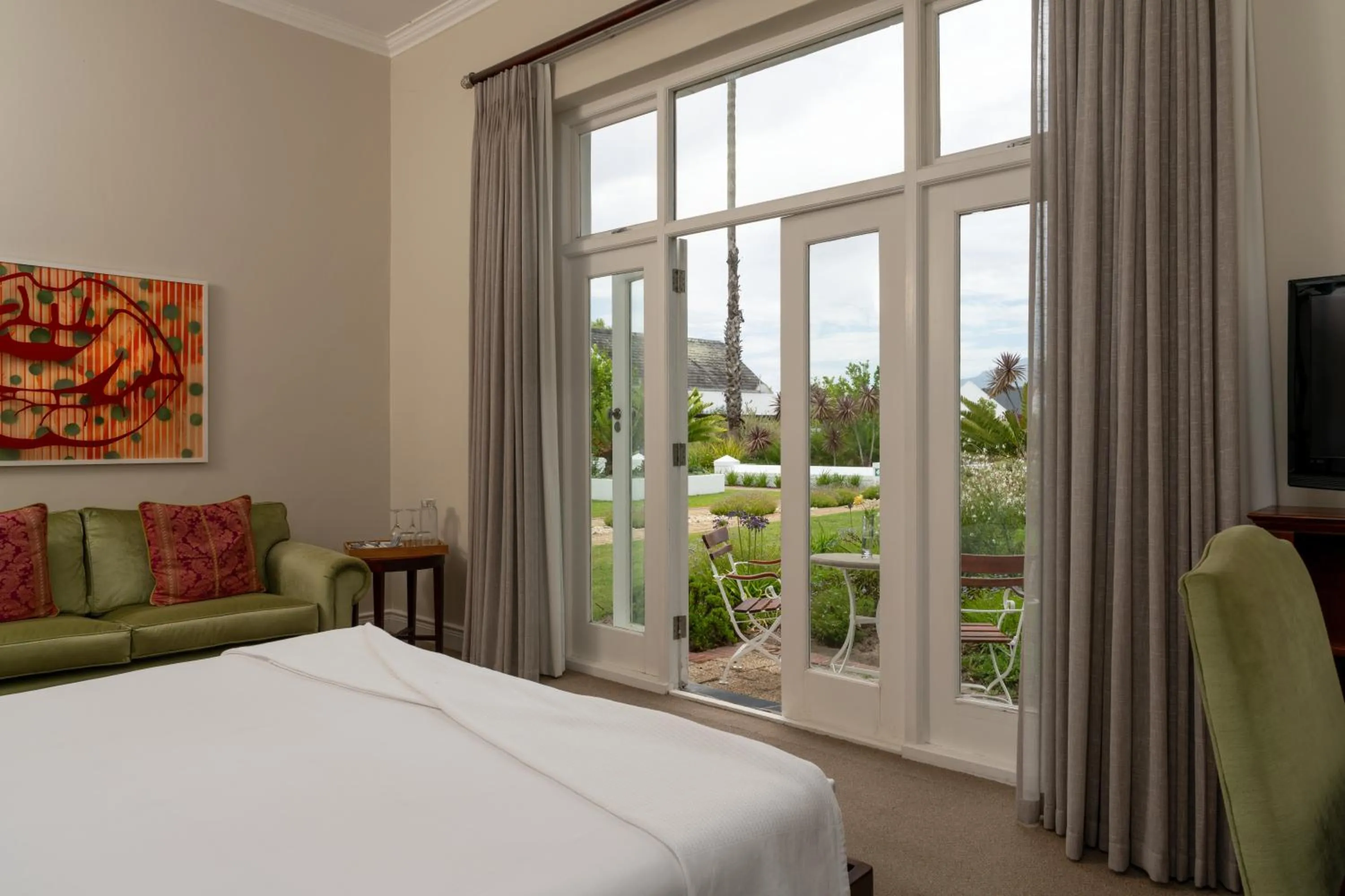 Patio, Bed in Wild Mushroom Country House