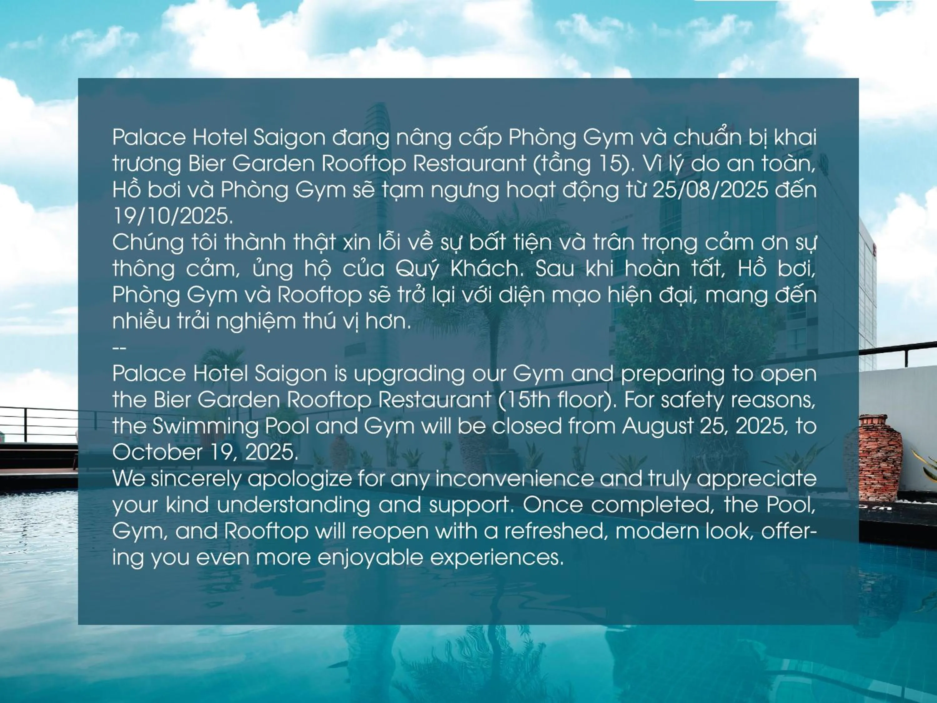 Swimming pool in Palace Hotel Saigon