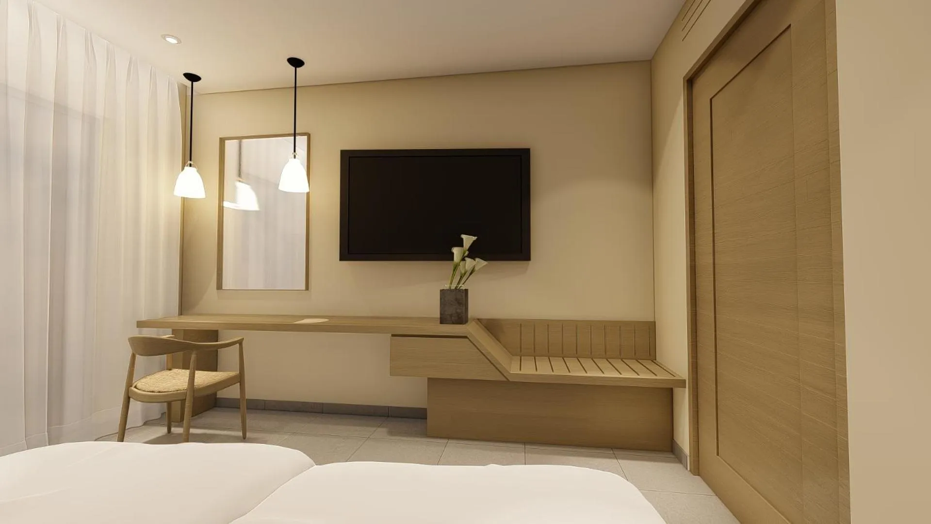 TV and multimedia, Bed in Apollonion Asterias Resort and Spa