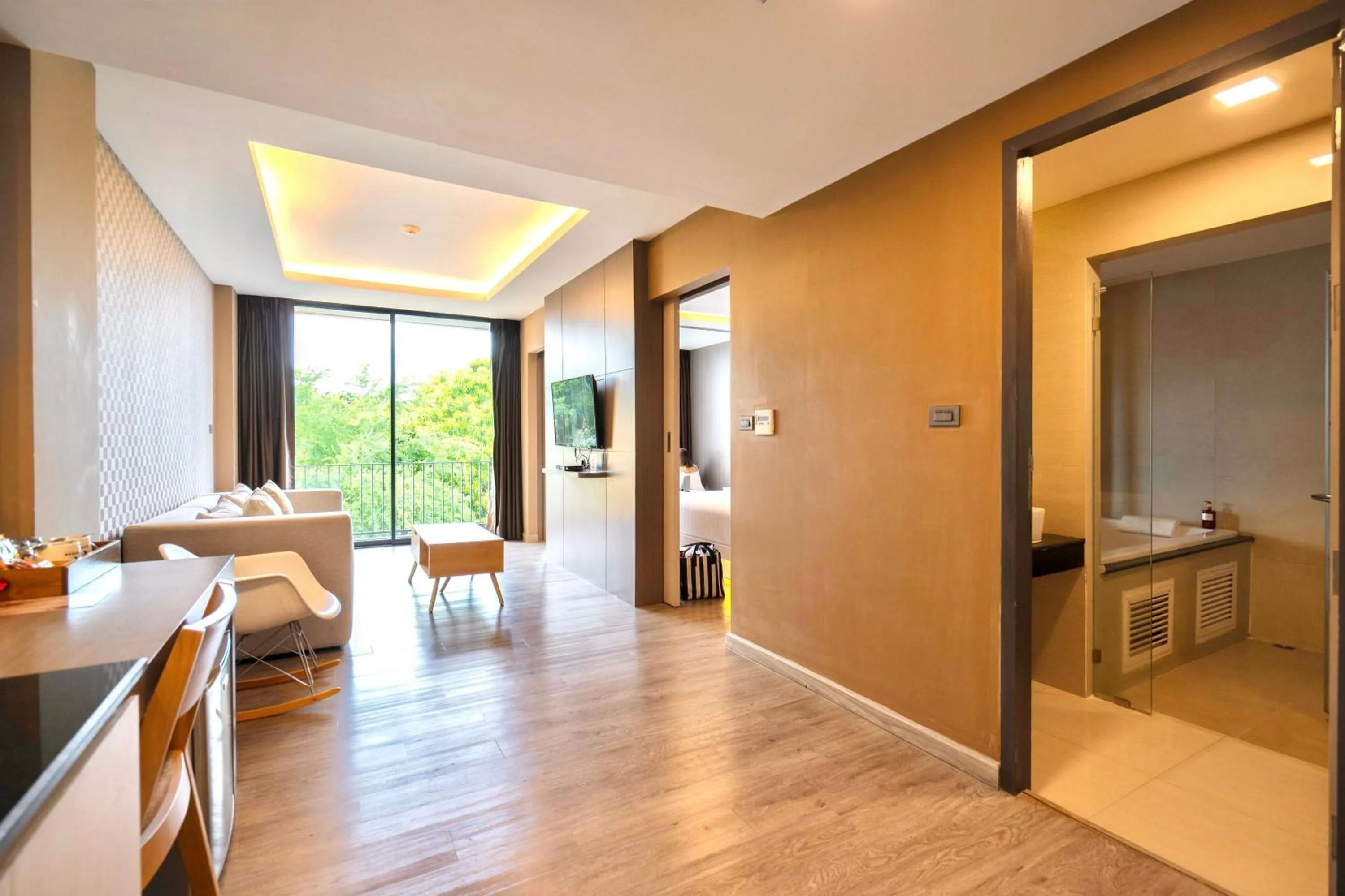 Living room, Bed in The Zense Boutique Hotel