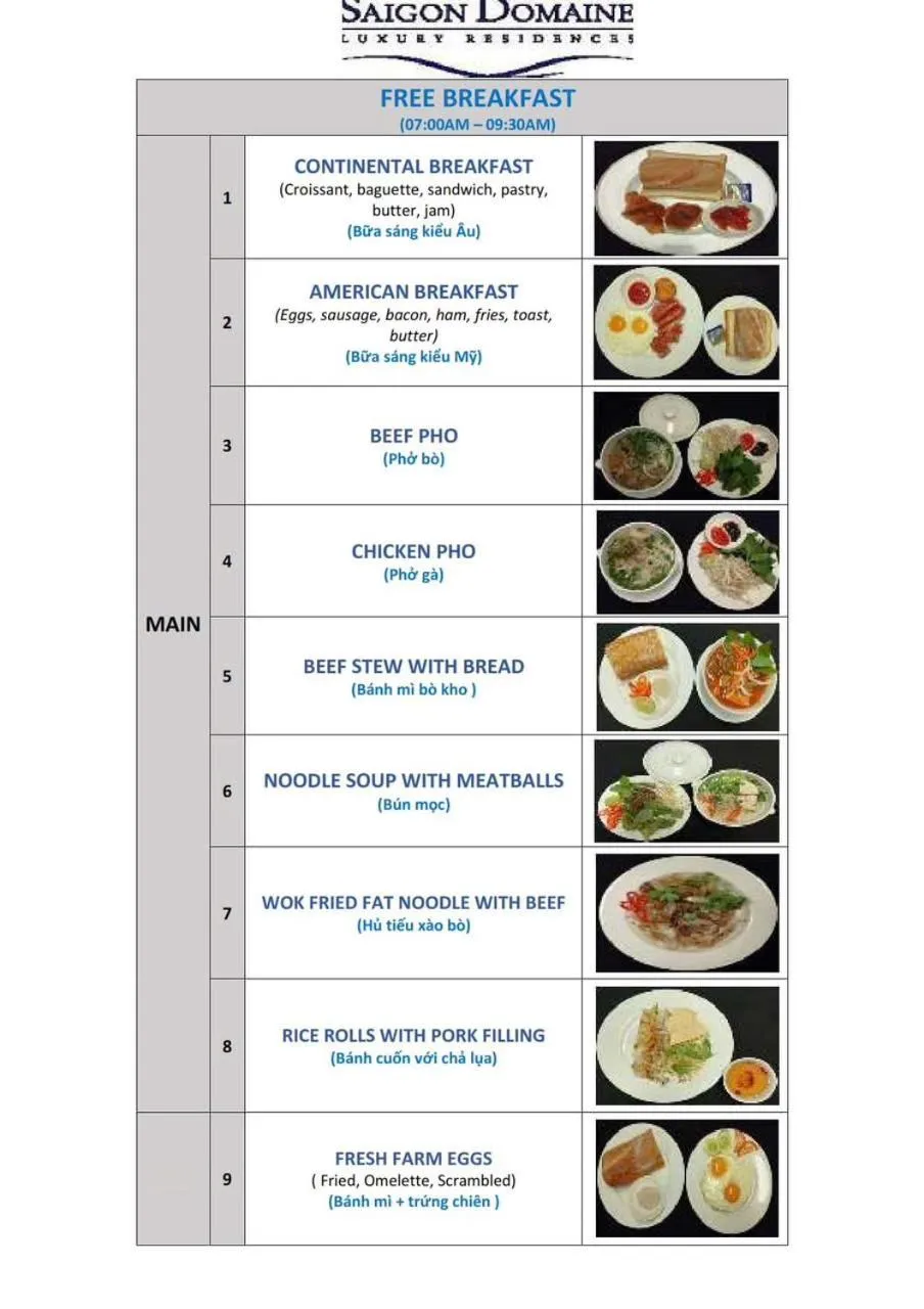 Breakfast in Saigon Domaine Luxury Residences