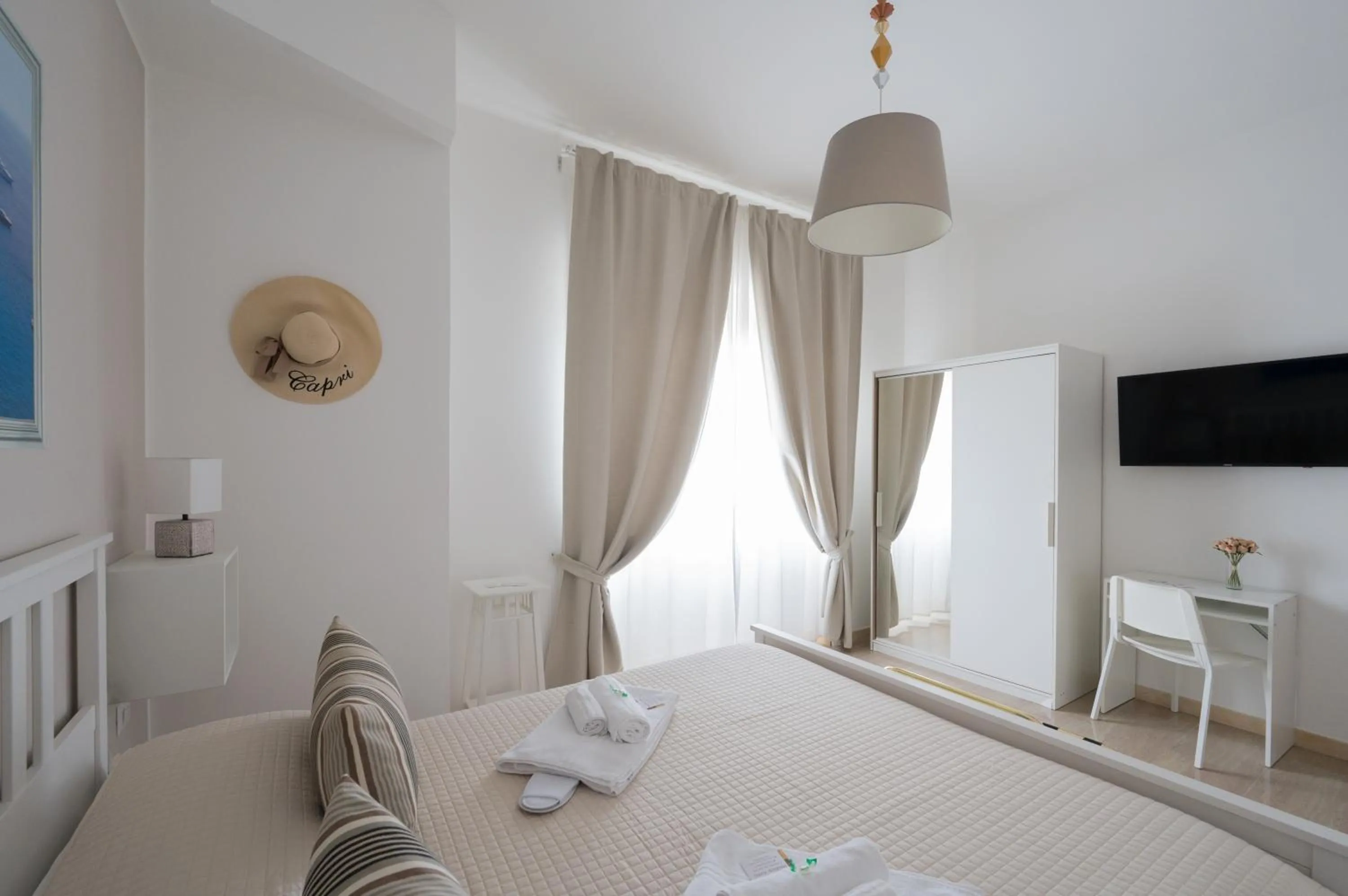 Bedroom, Bed in Panoramic Rooms Salerno
