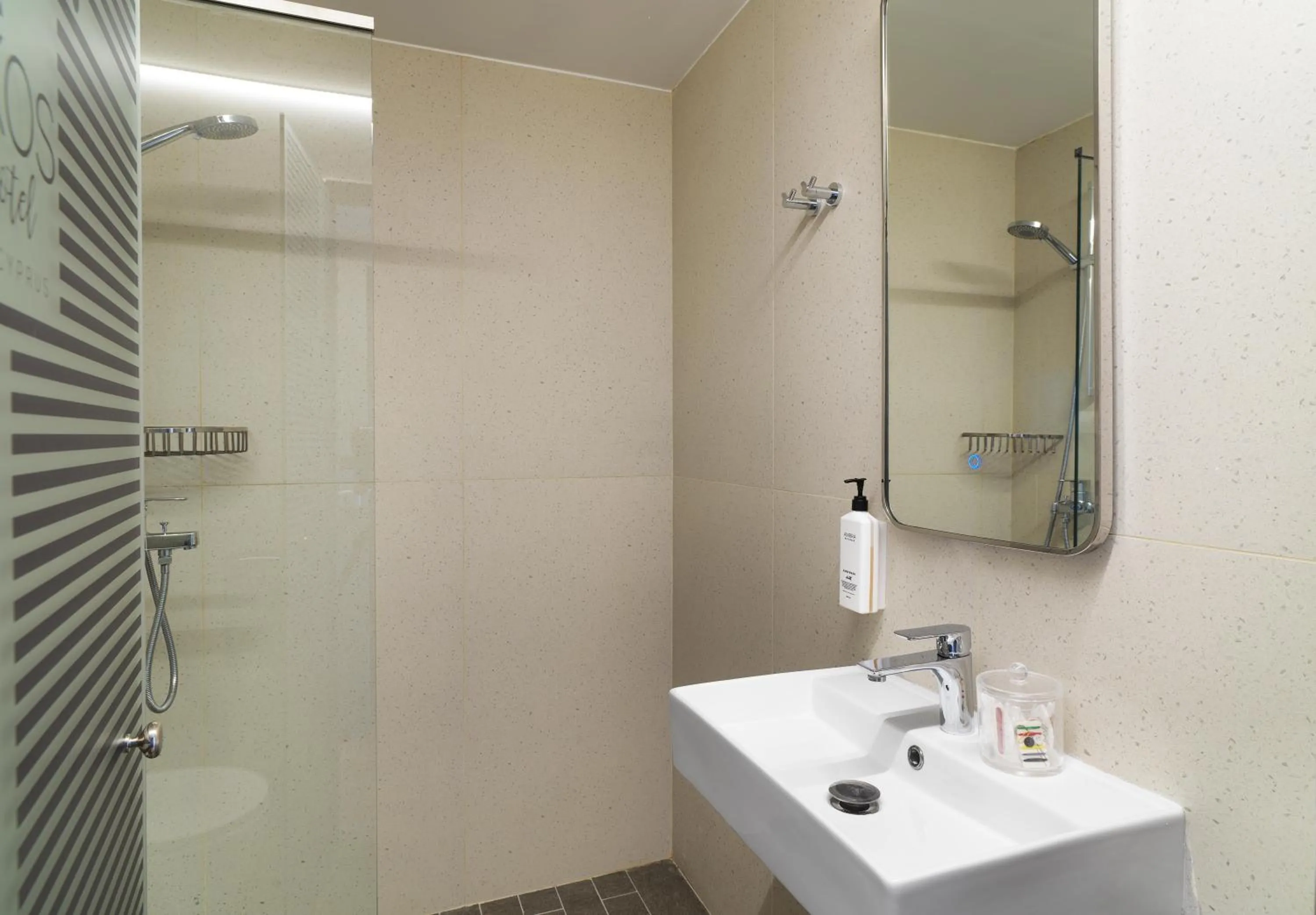 Shower in Pefkos City Hotel