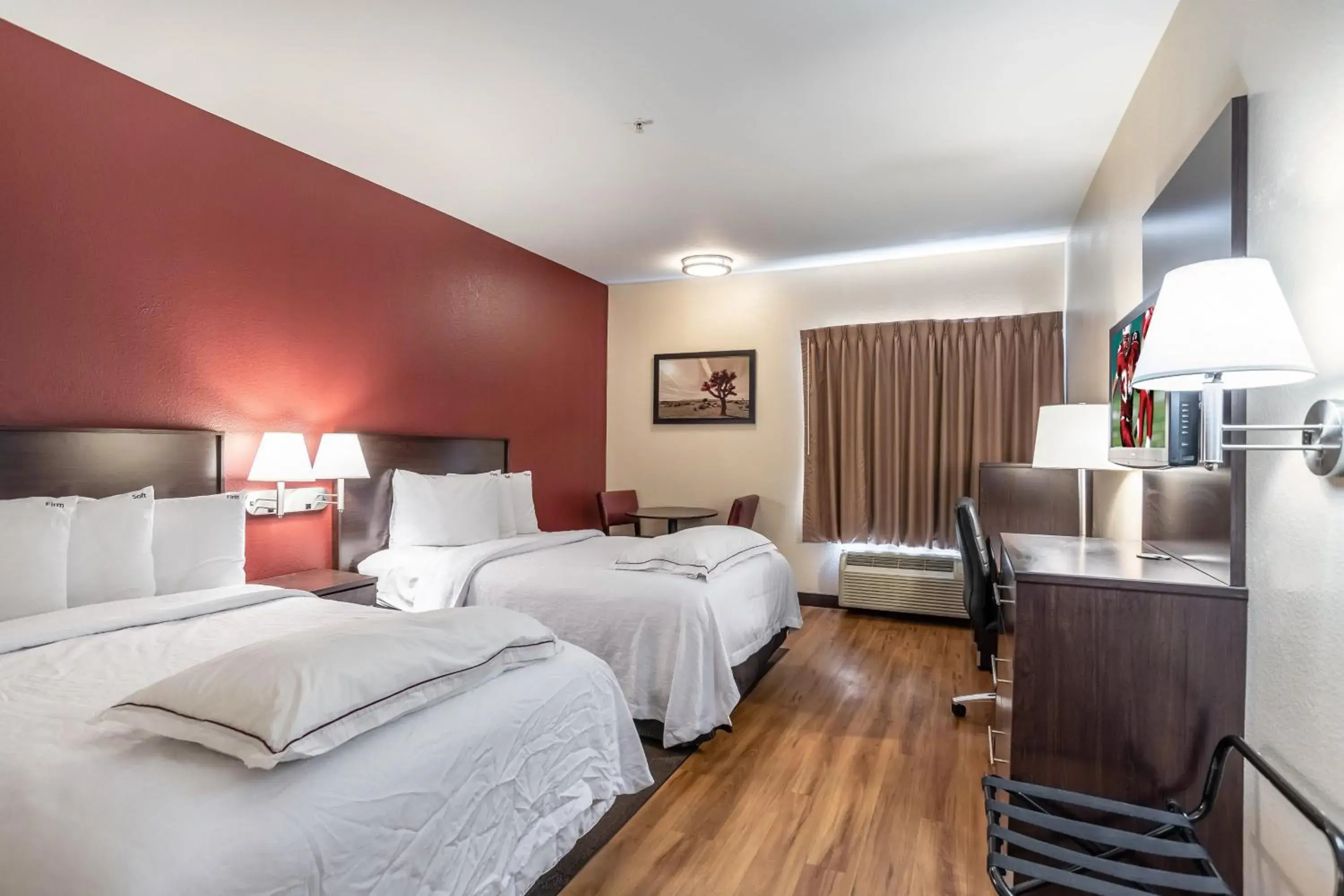 Premium Room with Two Queen Beds Smoke Free (Upgraded Bedding and Snack Box) in Red Roof PLUS Henderson Premium Room with Two Queen Beds Smoke Free (Upgraded Bedding and Snack Box) in Red Roof PLUS Henderson