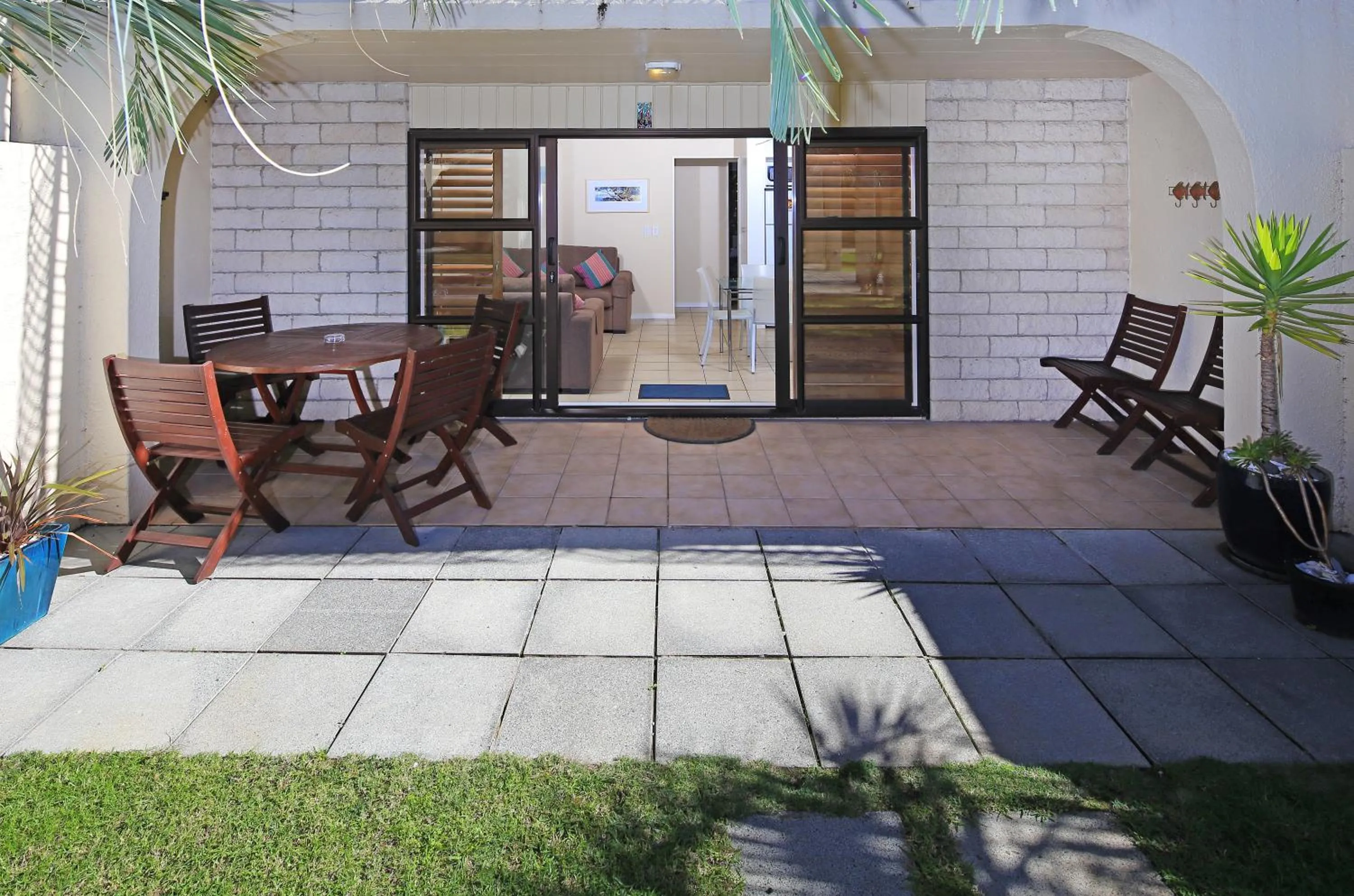 Patio in Onetangi Beach Apartments