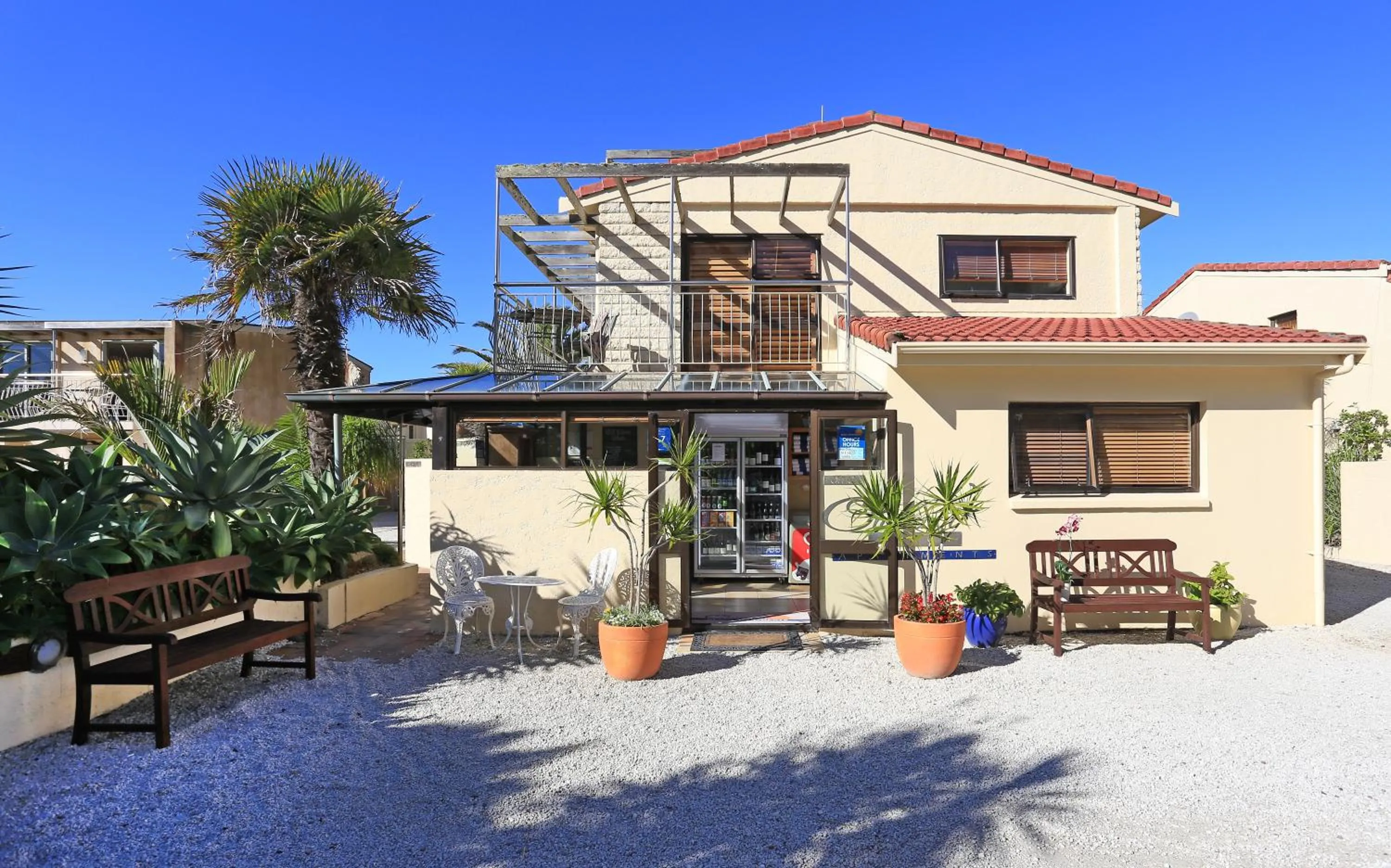 Patio in Onetangi Beach Apartments