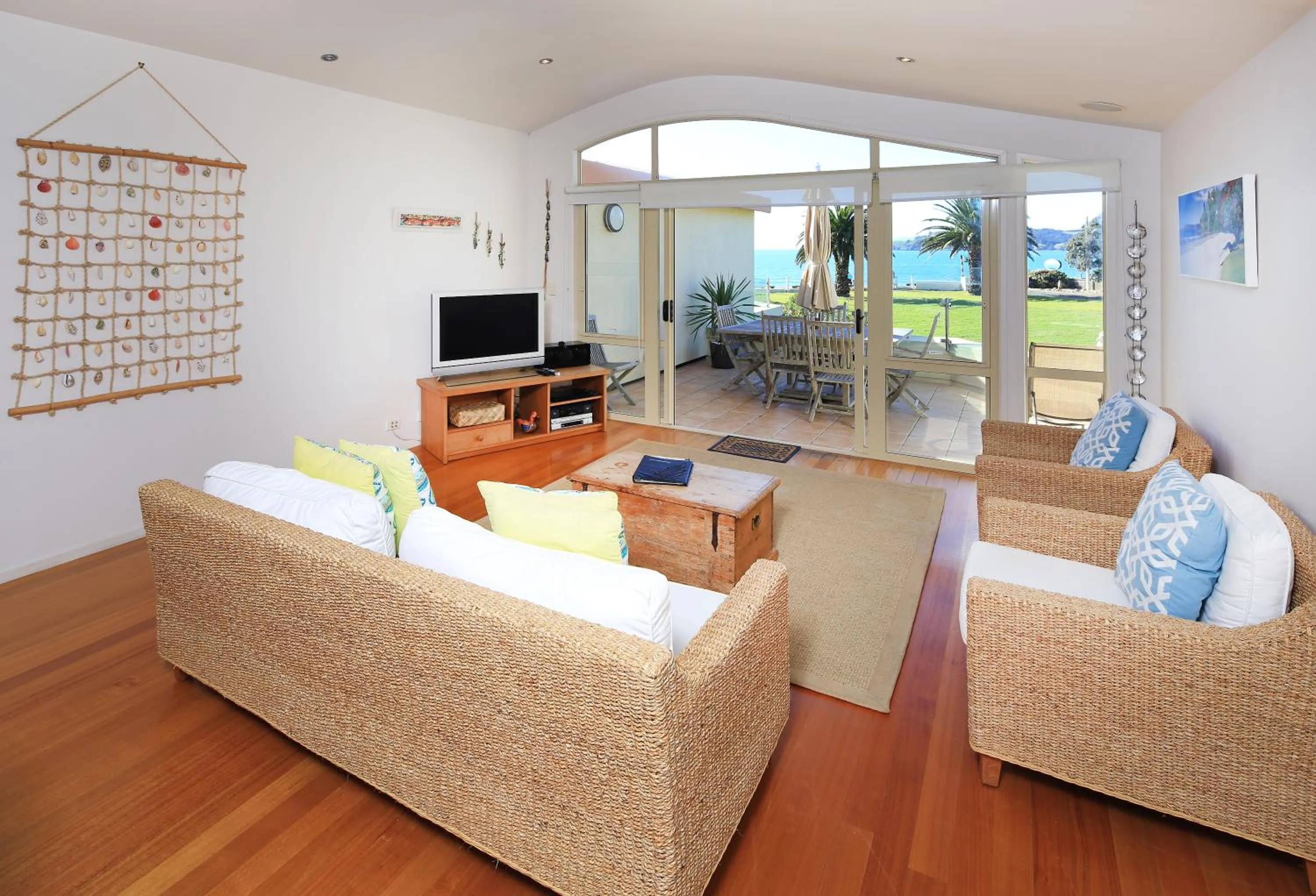 Patio in Onetangi Beach Apartments