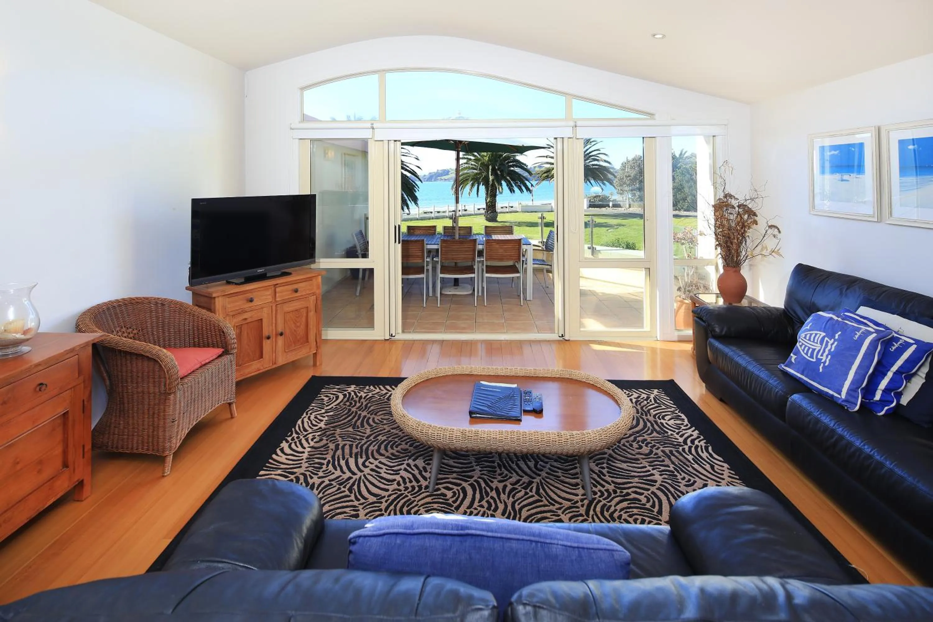 Patio in Onetangi Beach Apartments