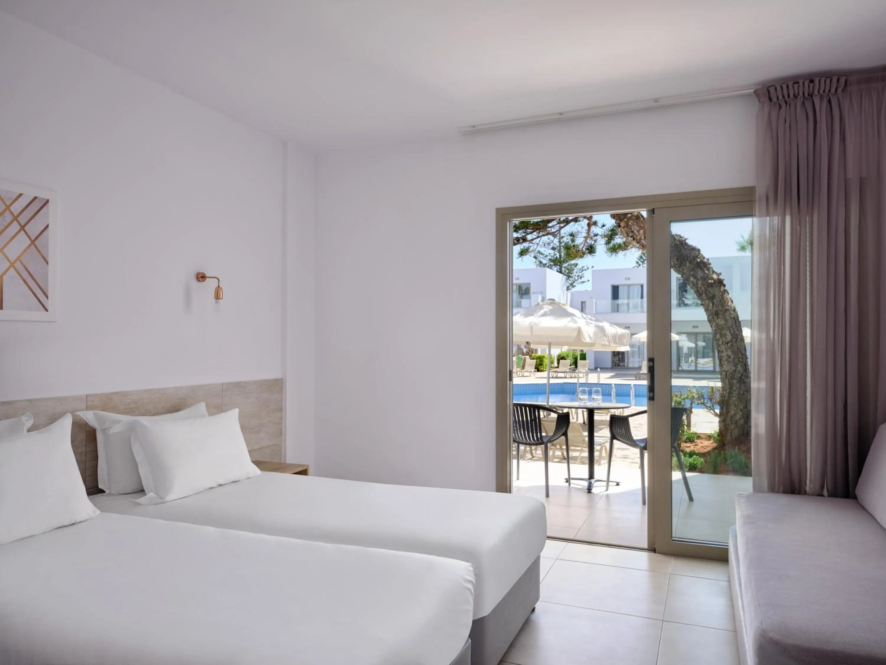 View (from property/room), Bed in Atlantica Panthea Resort