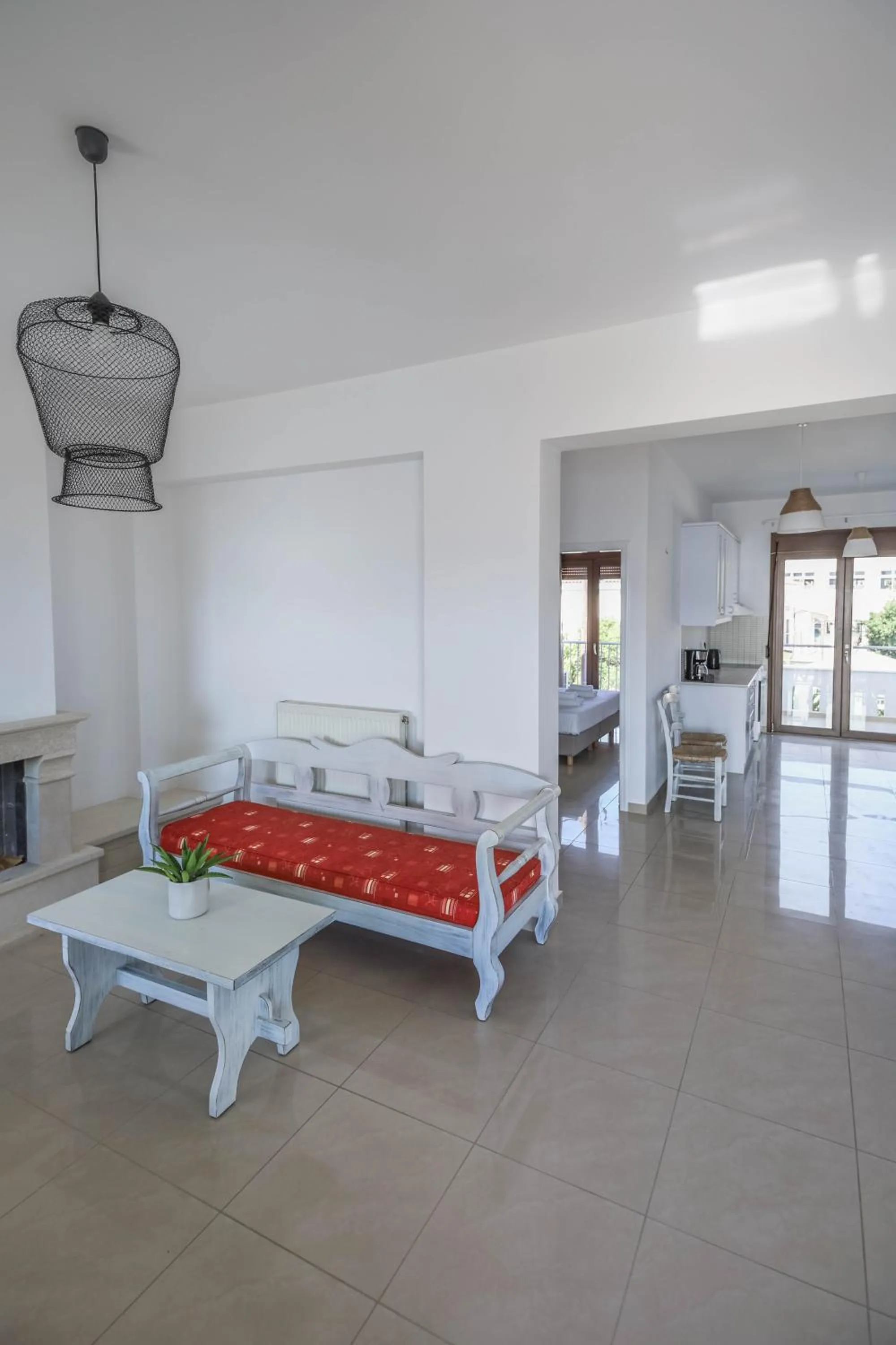 Seating area, Bed in Porto Kaza