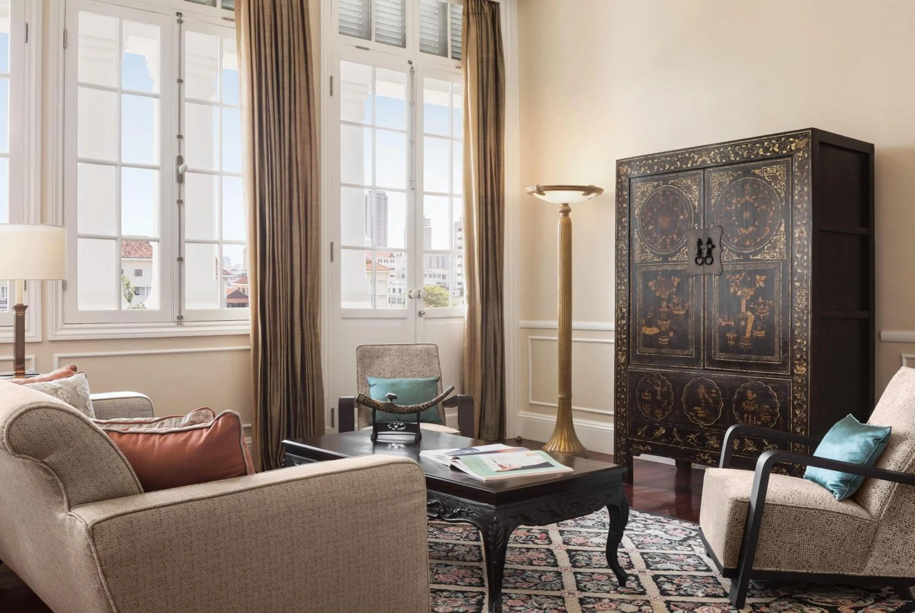 Living room in Raffles Hotel Le Royal