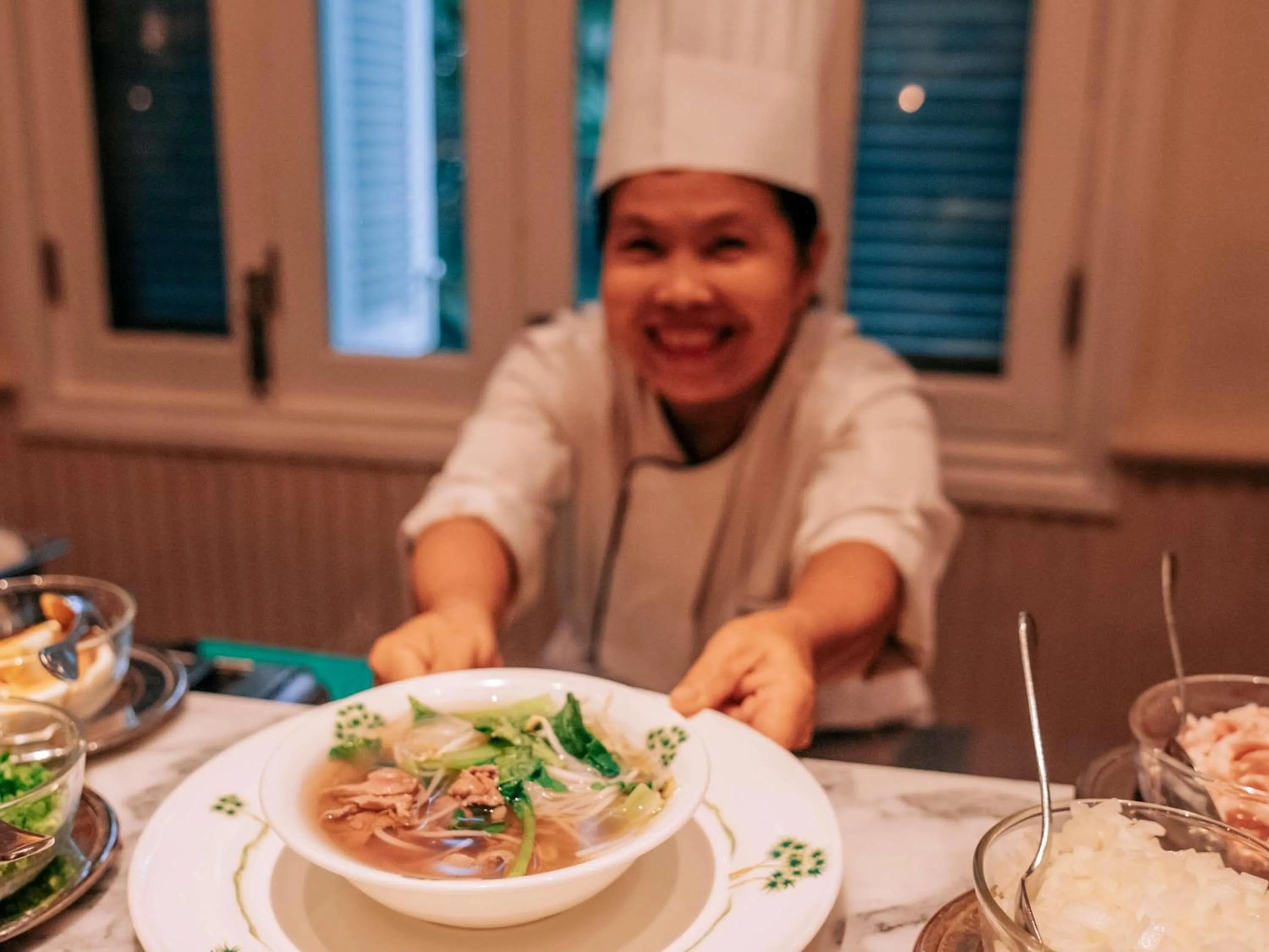 Breakfast in Raffles Grand Hotel d'Angkor
