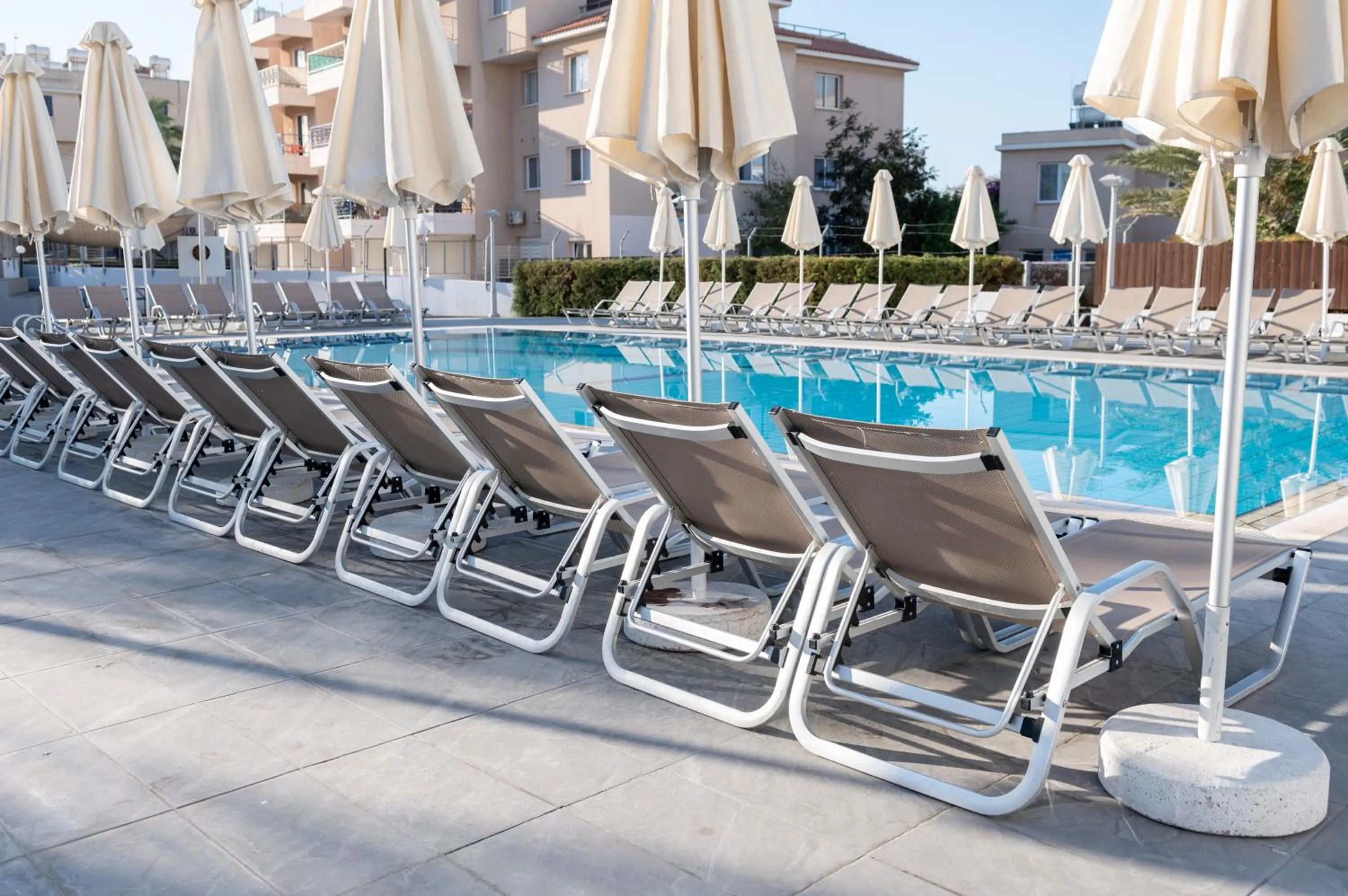 Pool view in Kefalos Damon Hotel Apartments