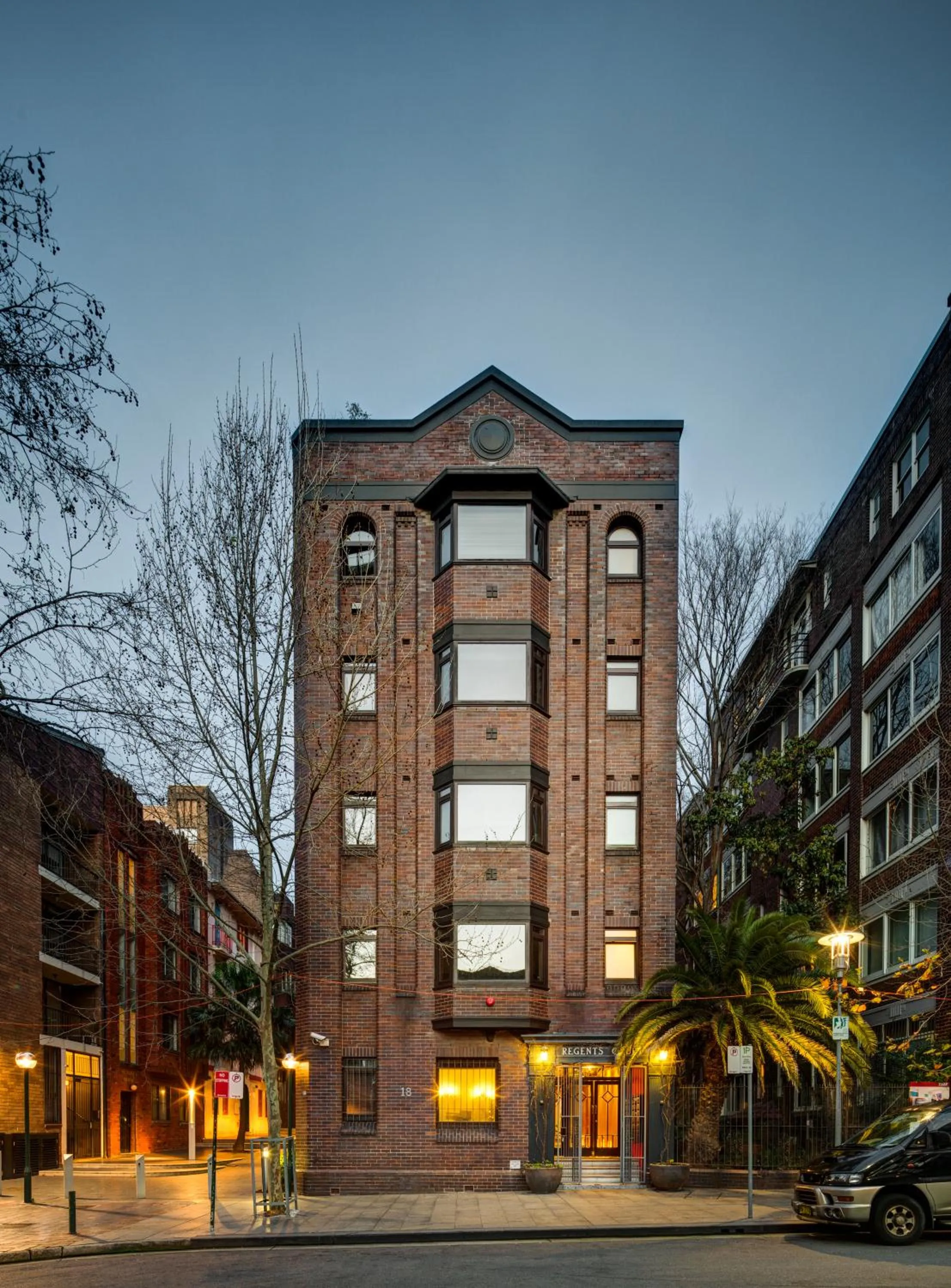 Facade/entrance in Regents Court Sydney