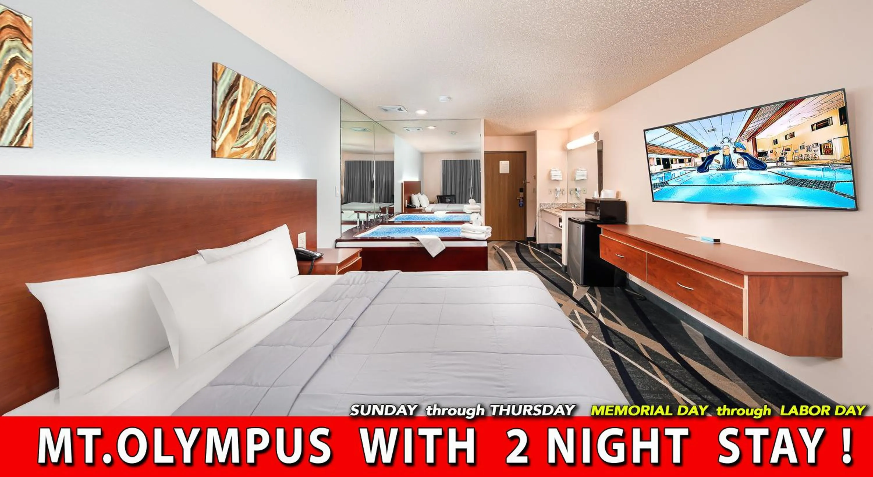 Bed in Grand Marquis Waterpark Hotel & Suites