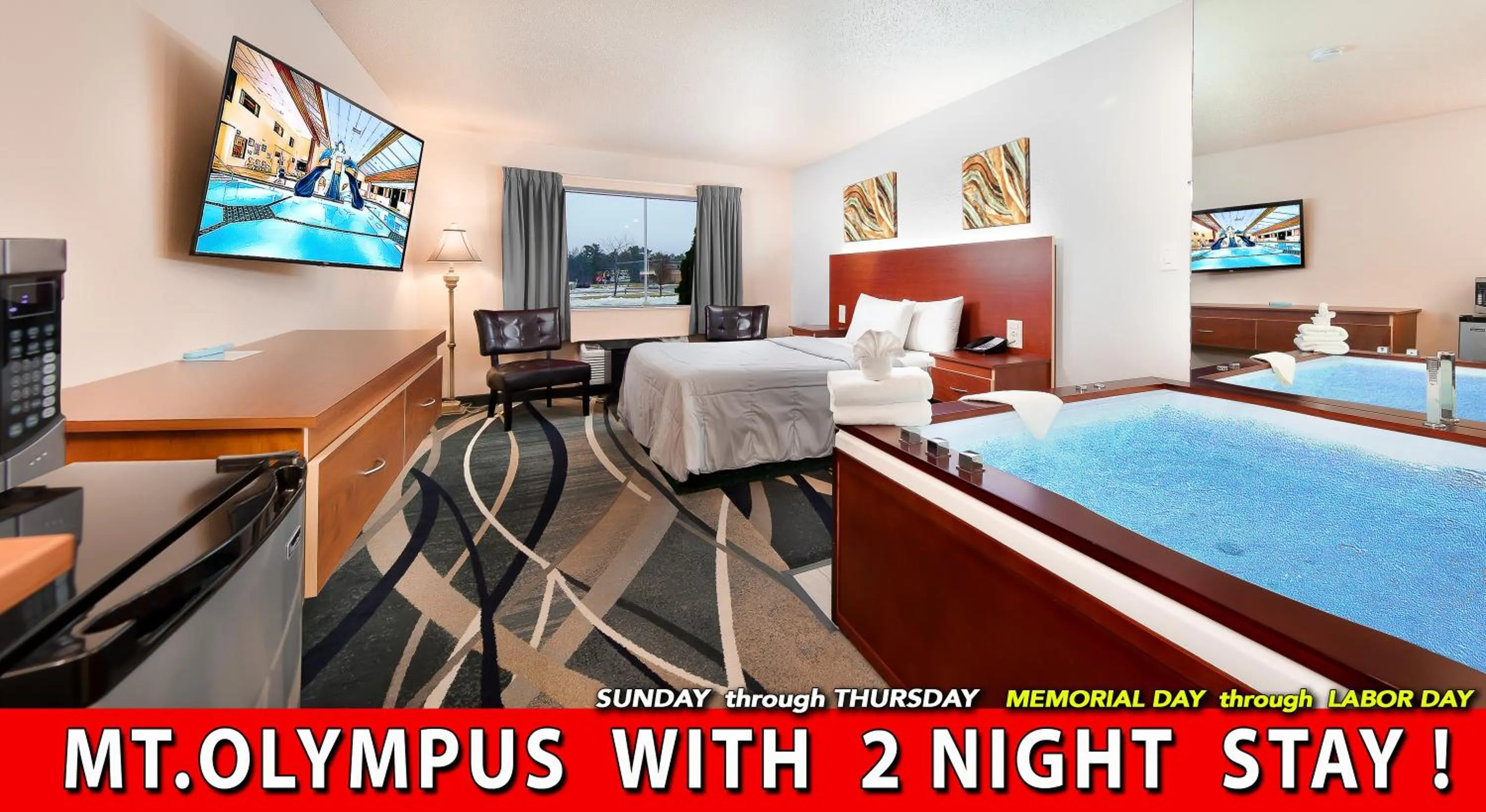 Bed in Grand Marquis Waterpark Hotel & Suites