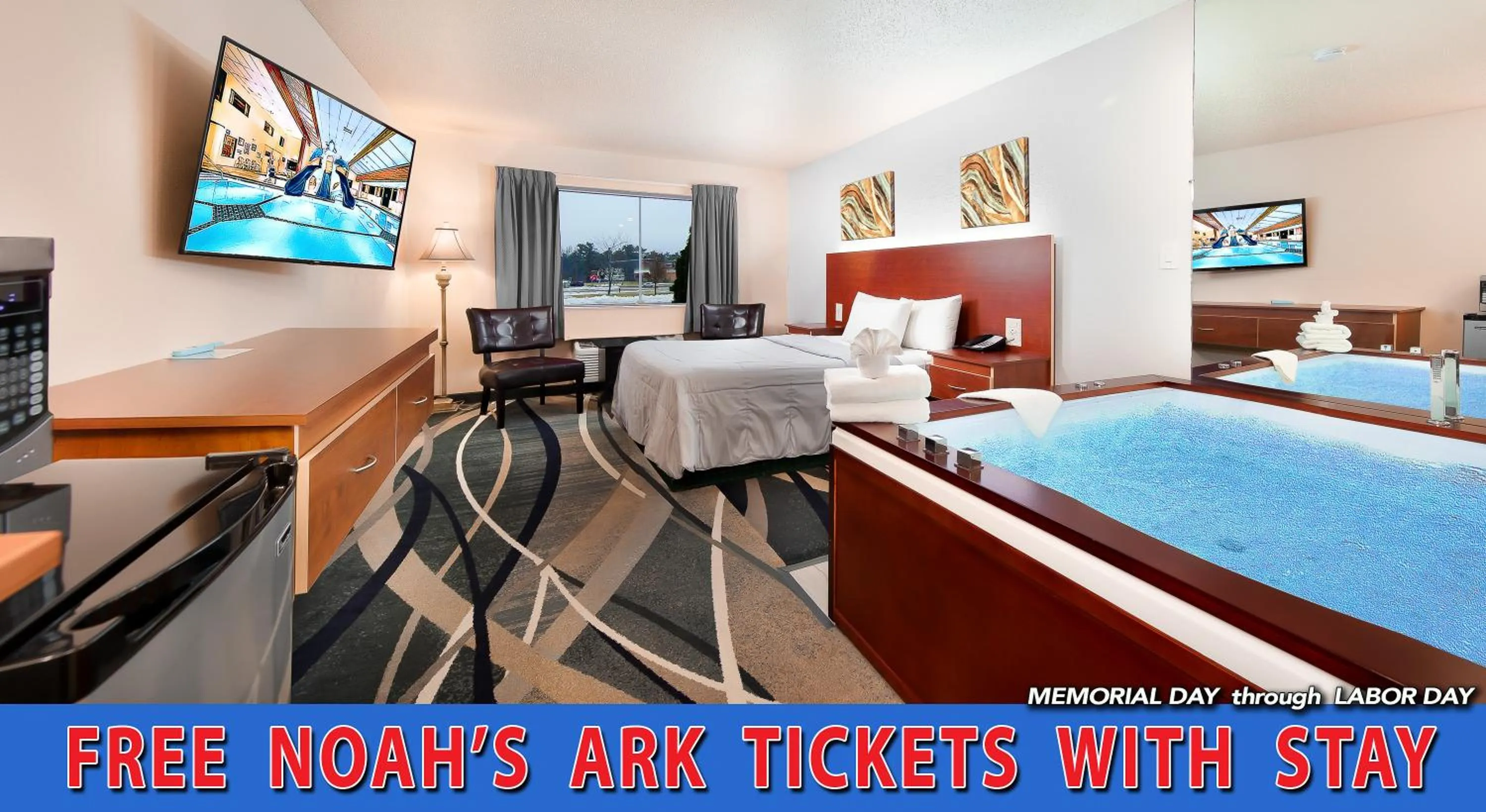 Bed in Grand Marquis Waterpark Hotel & Suites