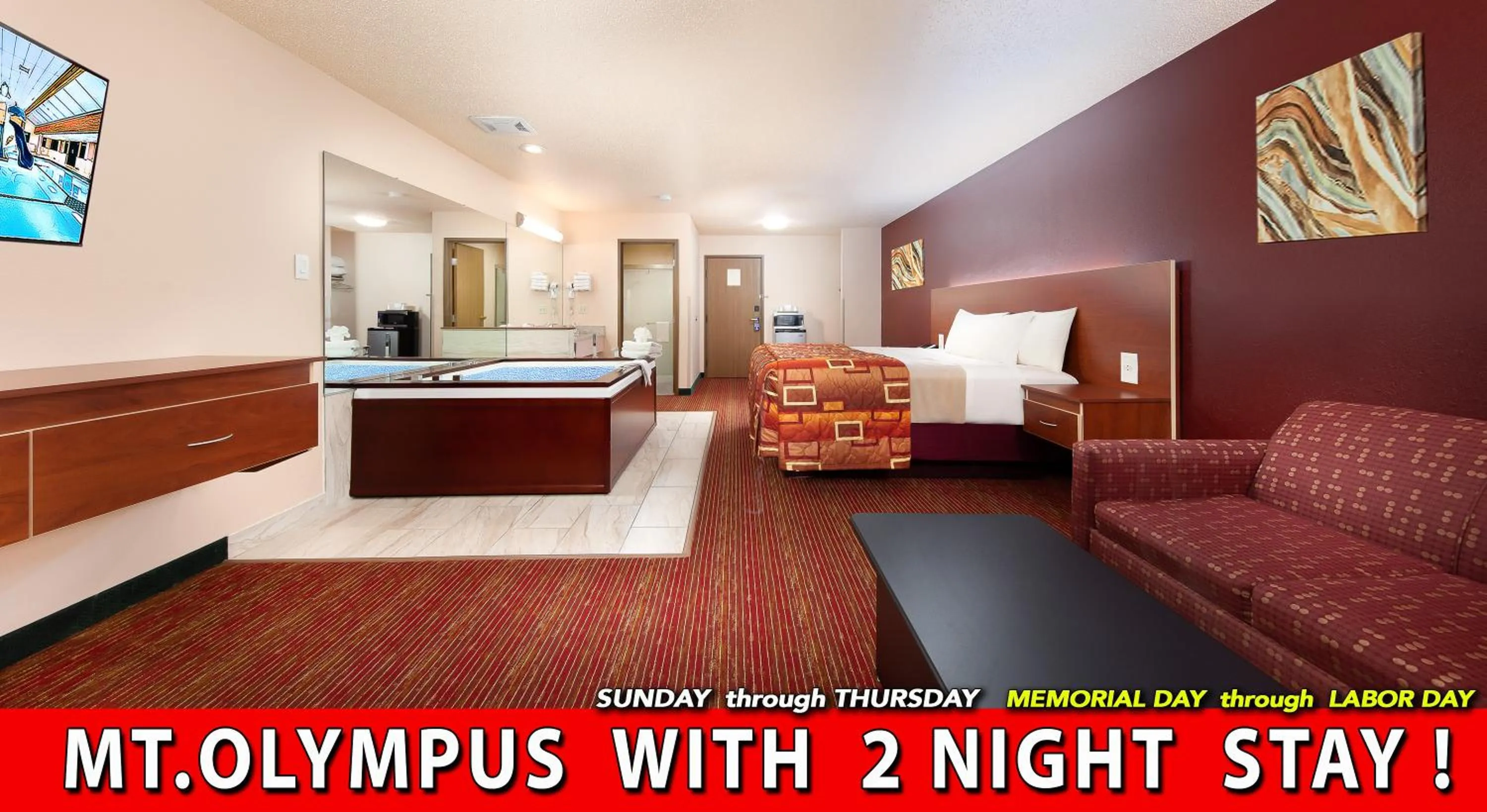 Bed in Grand Marquis Waterpark Hotel & Suites