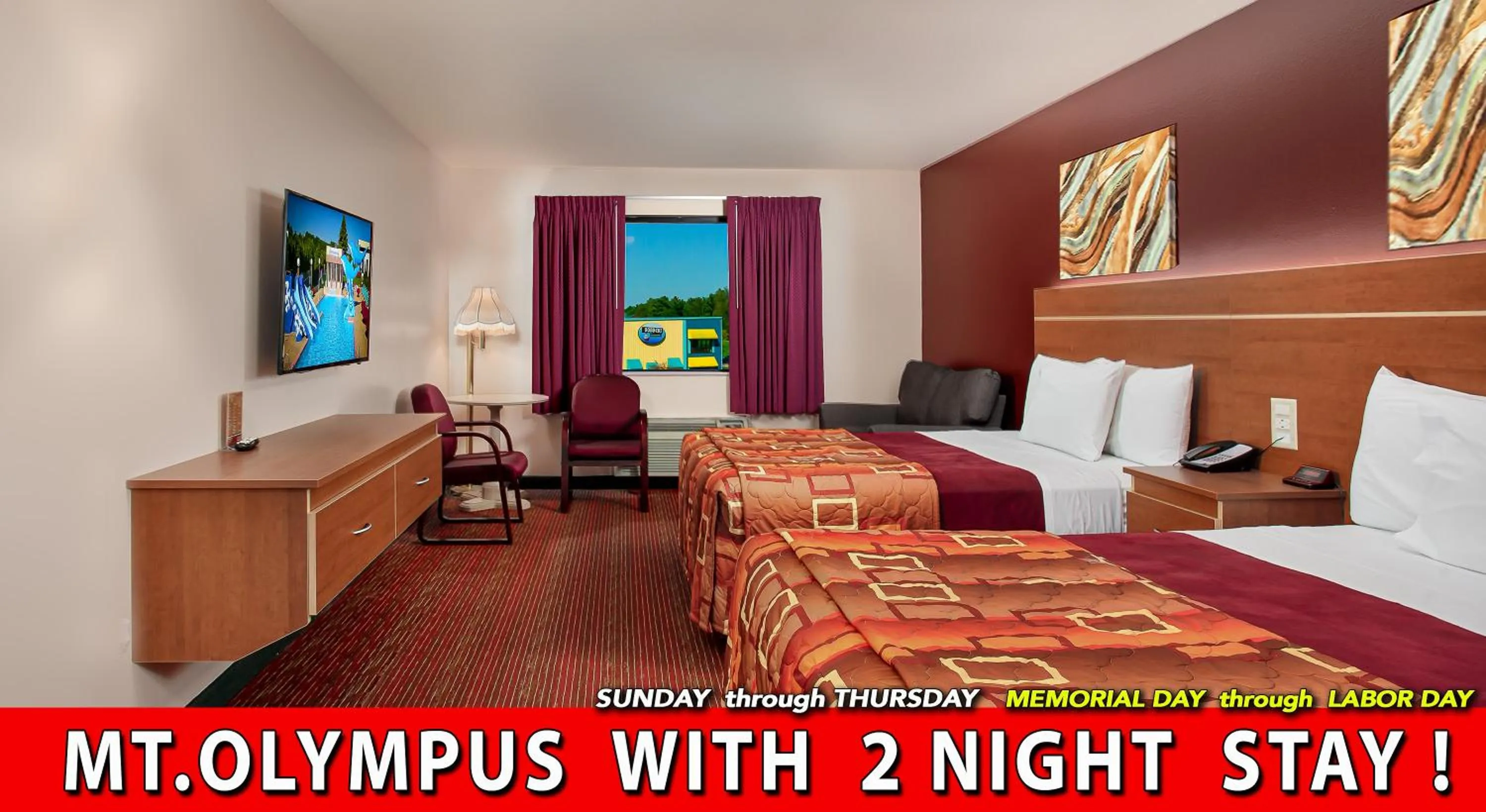 Bed in Grand Marquis Waterpark Hotel & Suites