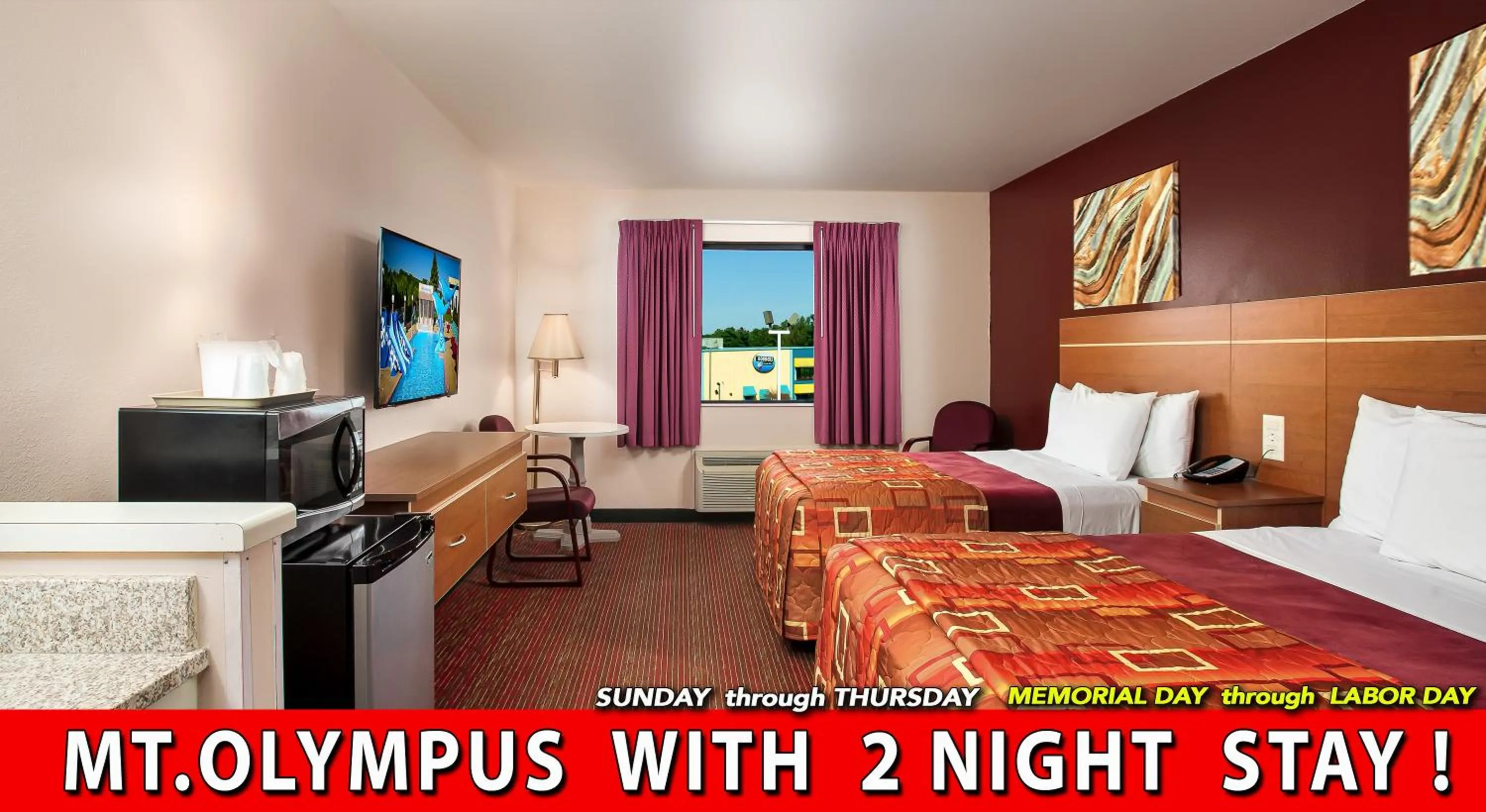 Bed in Grand Marquis Waterpark Hotel & Suites