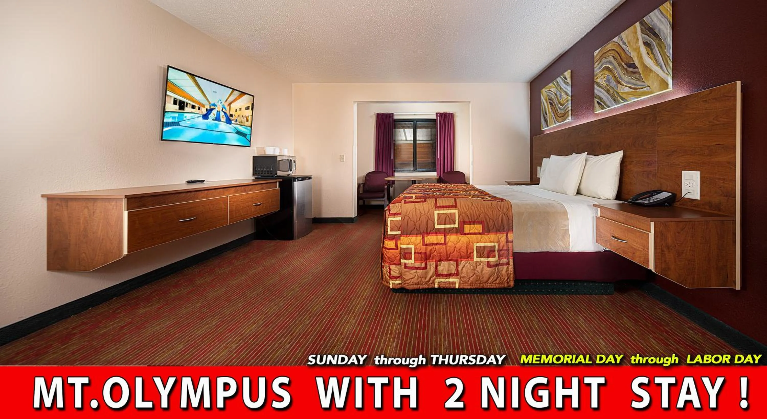 Bed in Grand Marquis Waterpark Hotel & Suites