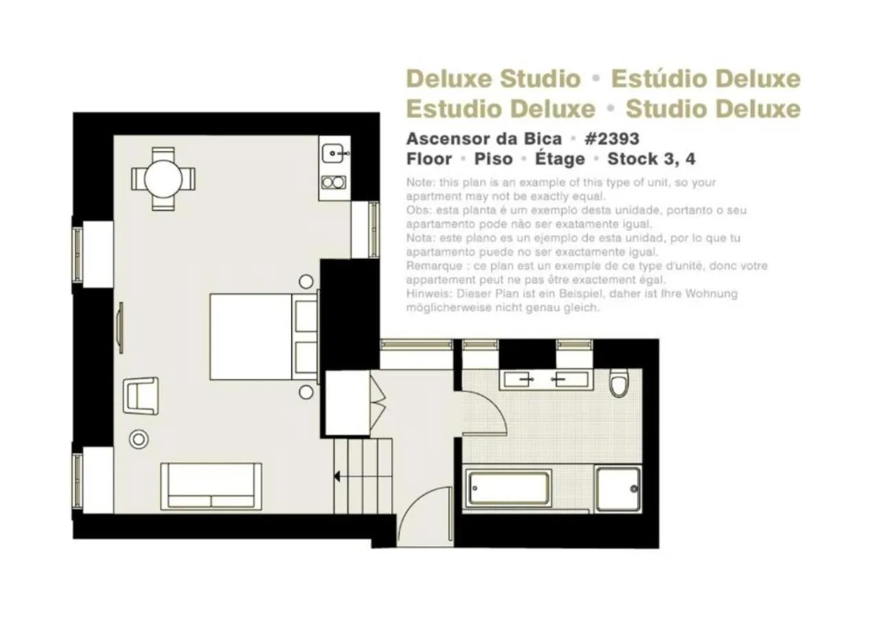 Floor plan in Ascensor da Bica - Lisbon Serviced Apartments