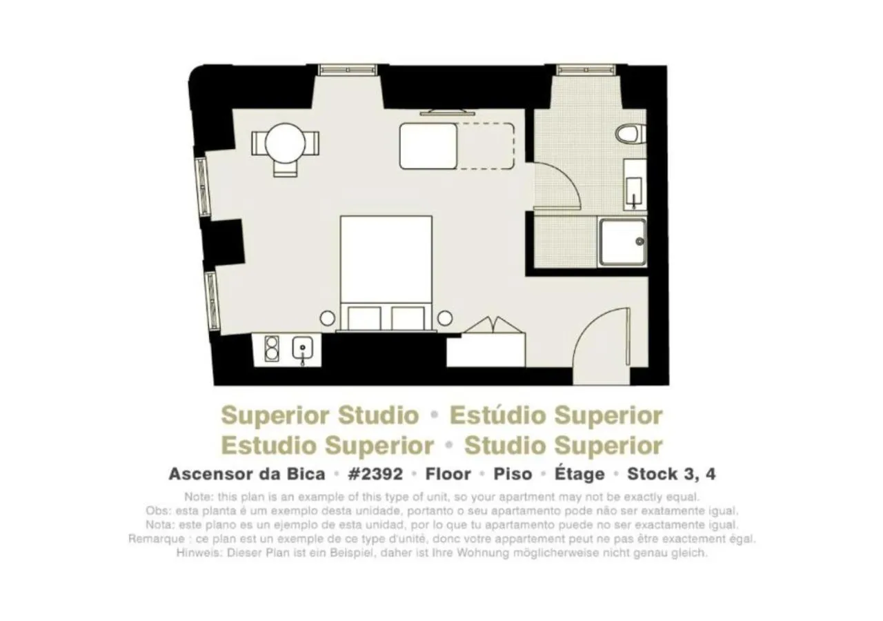 Floor plan in Ascensor da Bica - Lisbon Serviced Apartments