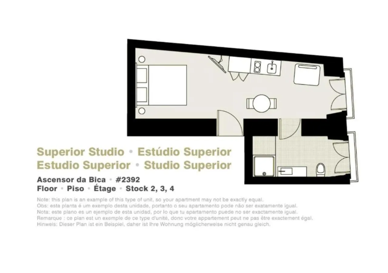 Floor plan in Ascensor da Bica - Lisbon Serviced Apartments